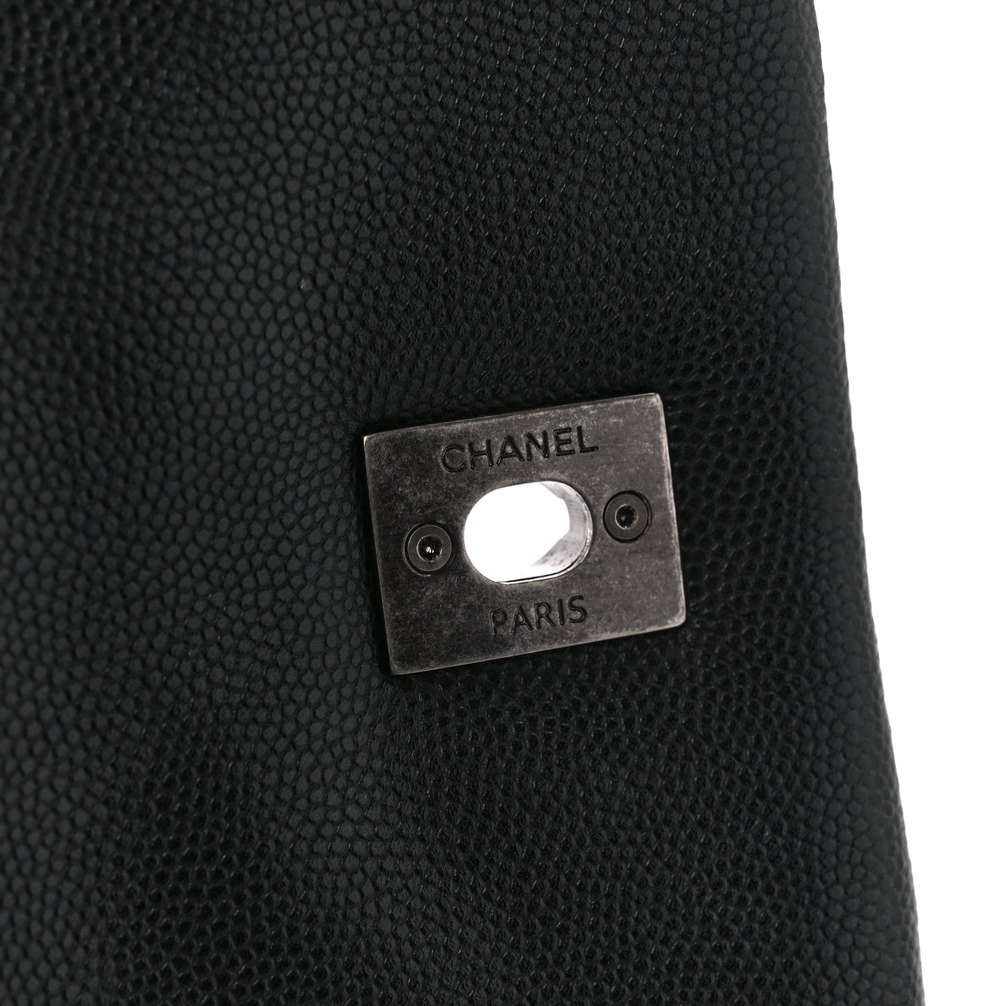 Caviar Lizard Quilted Small Coco Handle Flap Black
