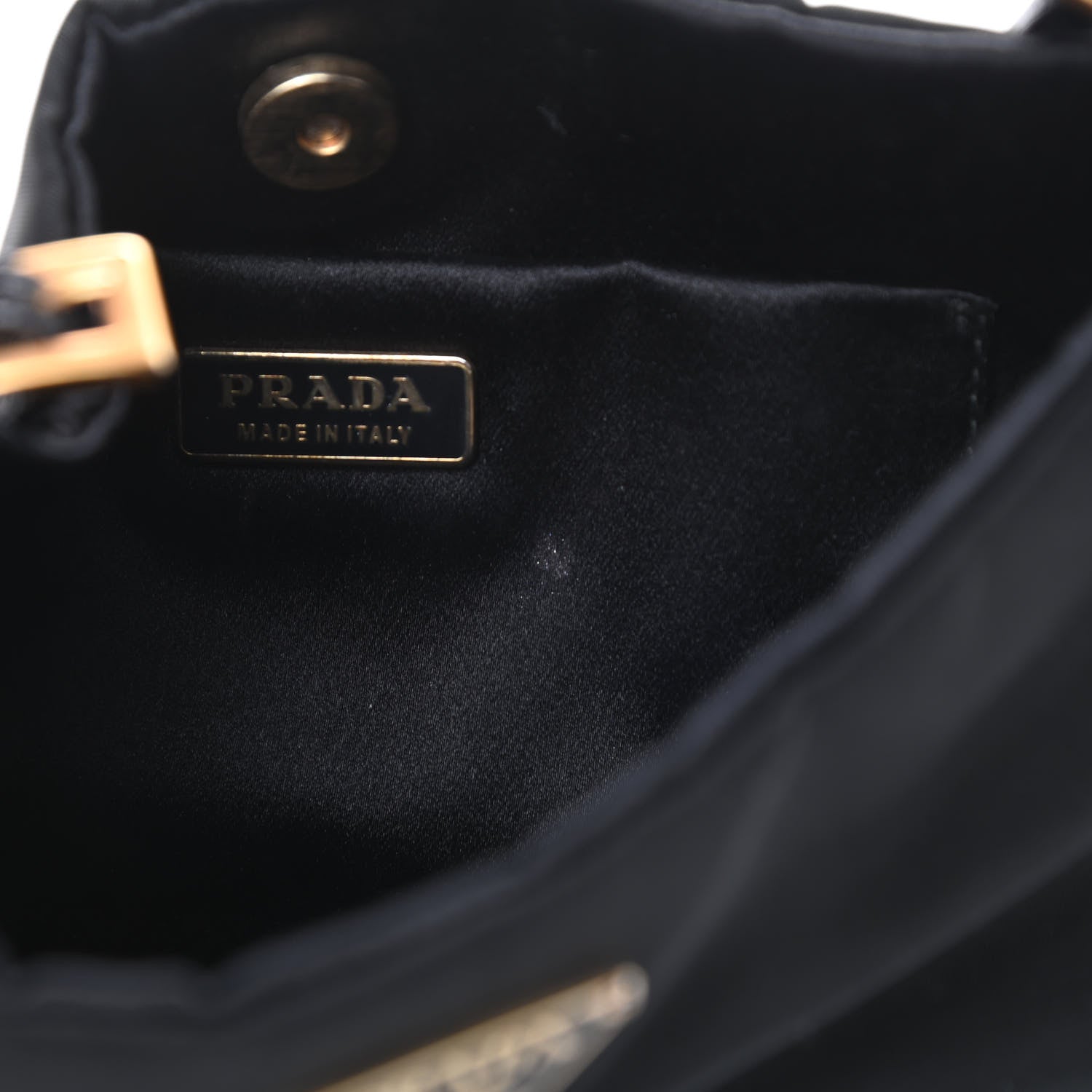 Prada Tessuto Nylon Chain Shoulder Bag Black 13 of 13