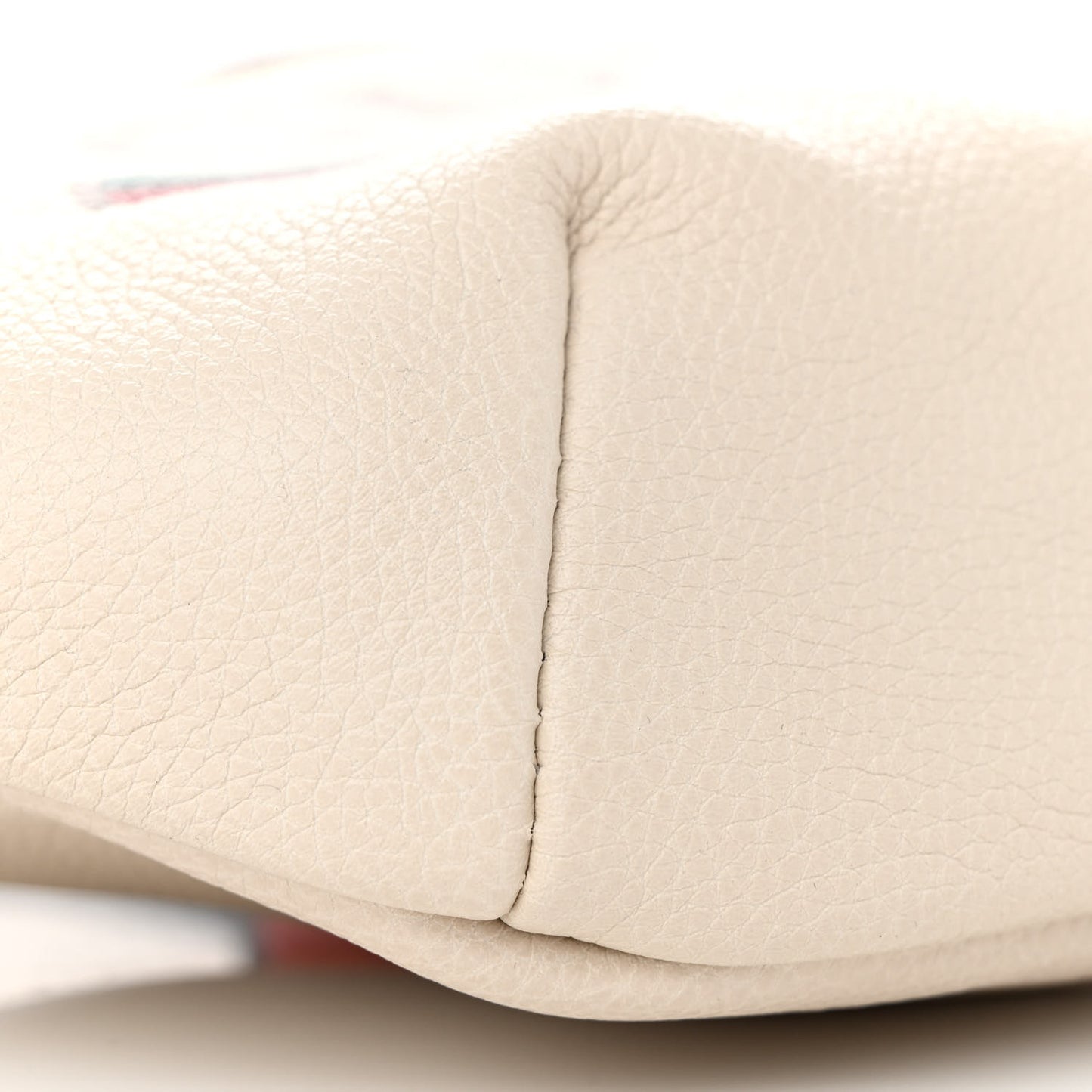 Grained Calfskin Logo Belt Bag White