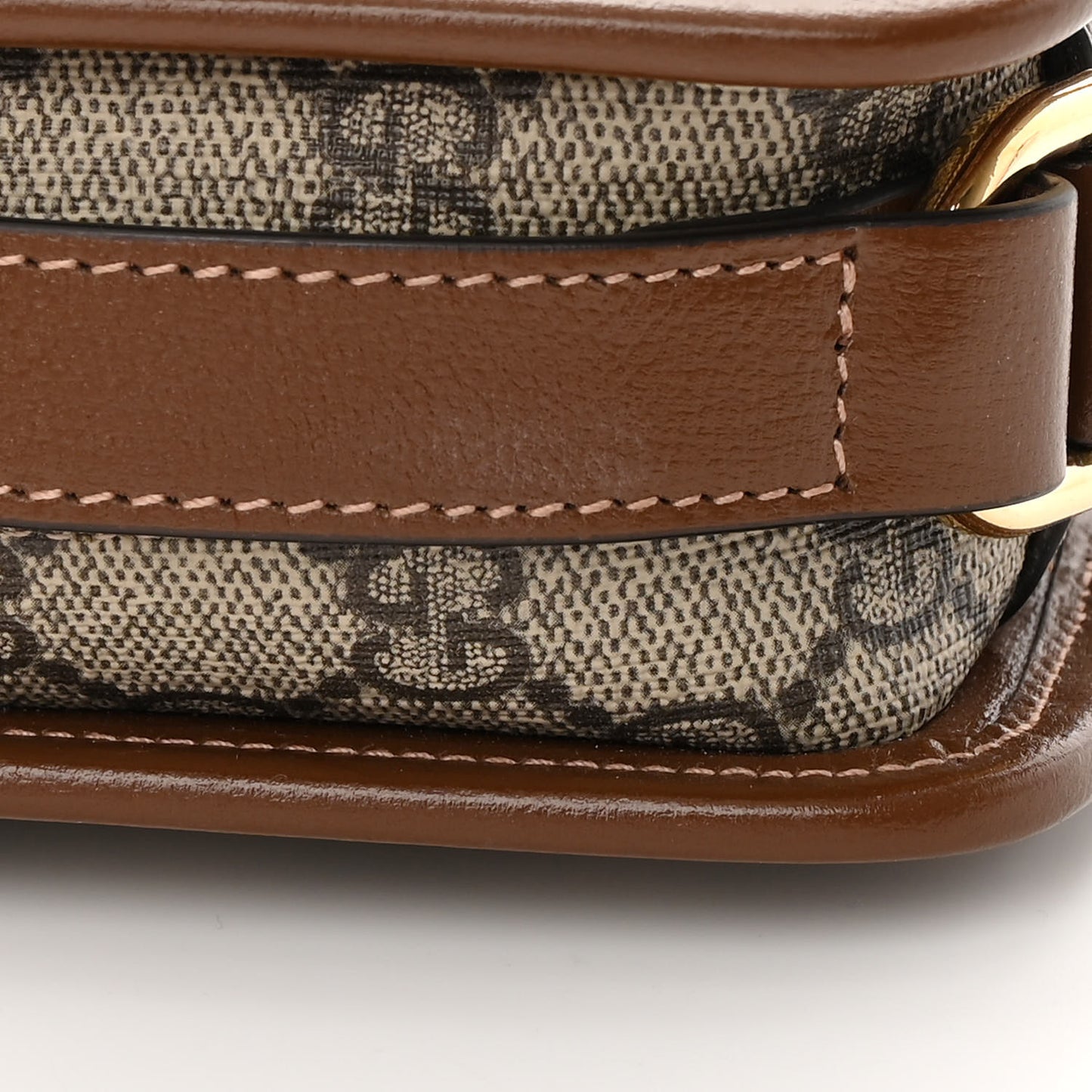 GG Supreme Monogram Azalea Calfskin Mini Retro Interlocking G Shoulder Bag Beige Ebony Brown Sugar