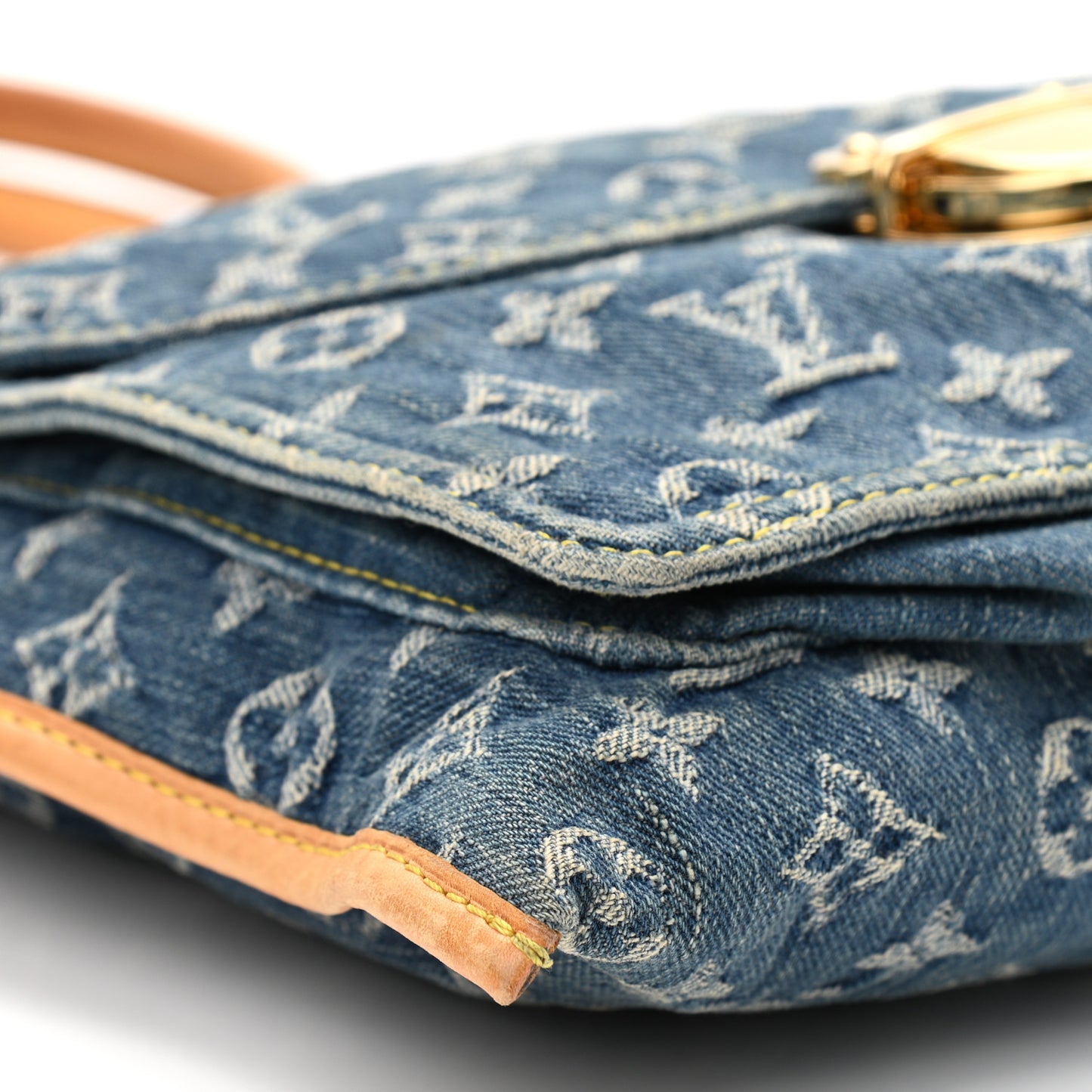 Monogram Denim Sac Plat Blue