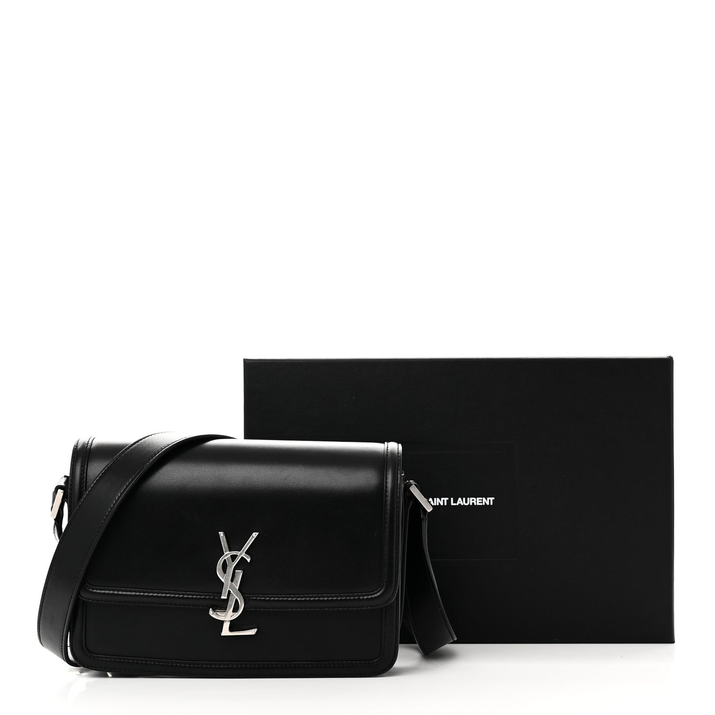 Box Calfskin Monogram Medium Solferino Satchel Black