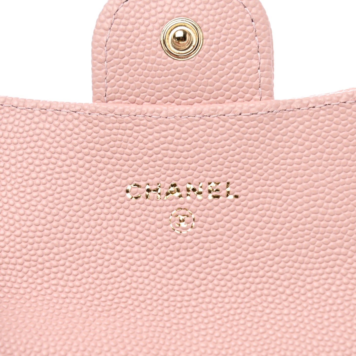 Caviar Quilted Flap Card Holder Wallet Light Pink
