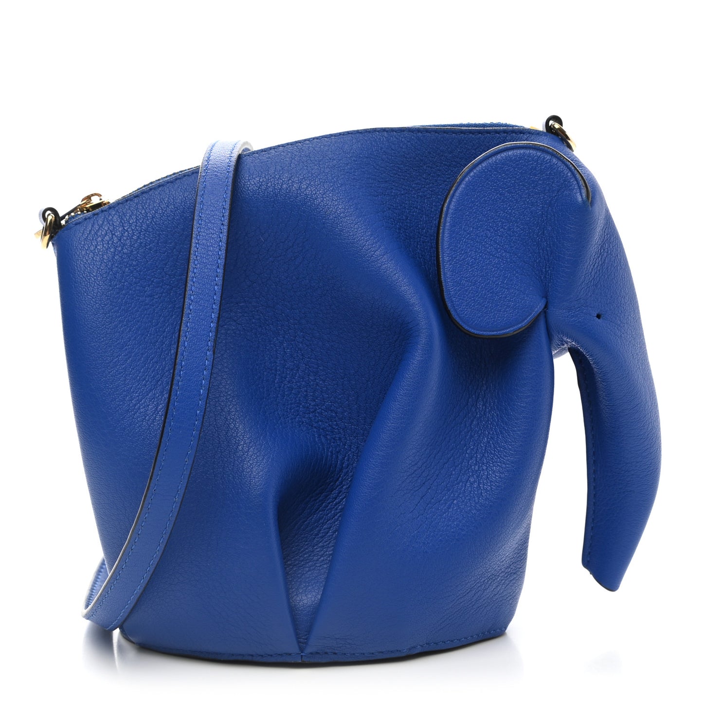 Calfskin Mini Elephant Crossbody Bag Electric Blue