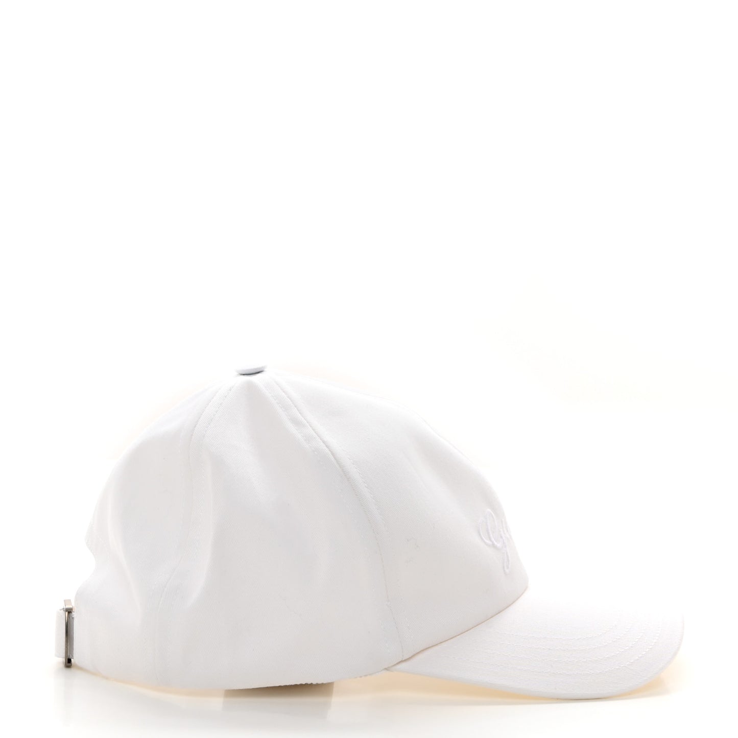 Canvas Embroidered Logo Baseball Hat M White