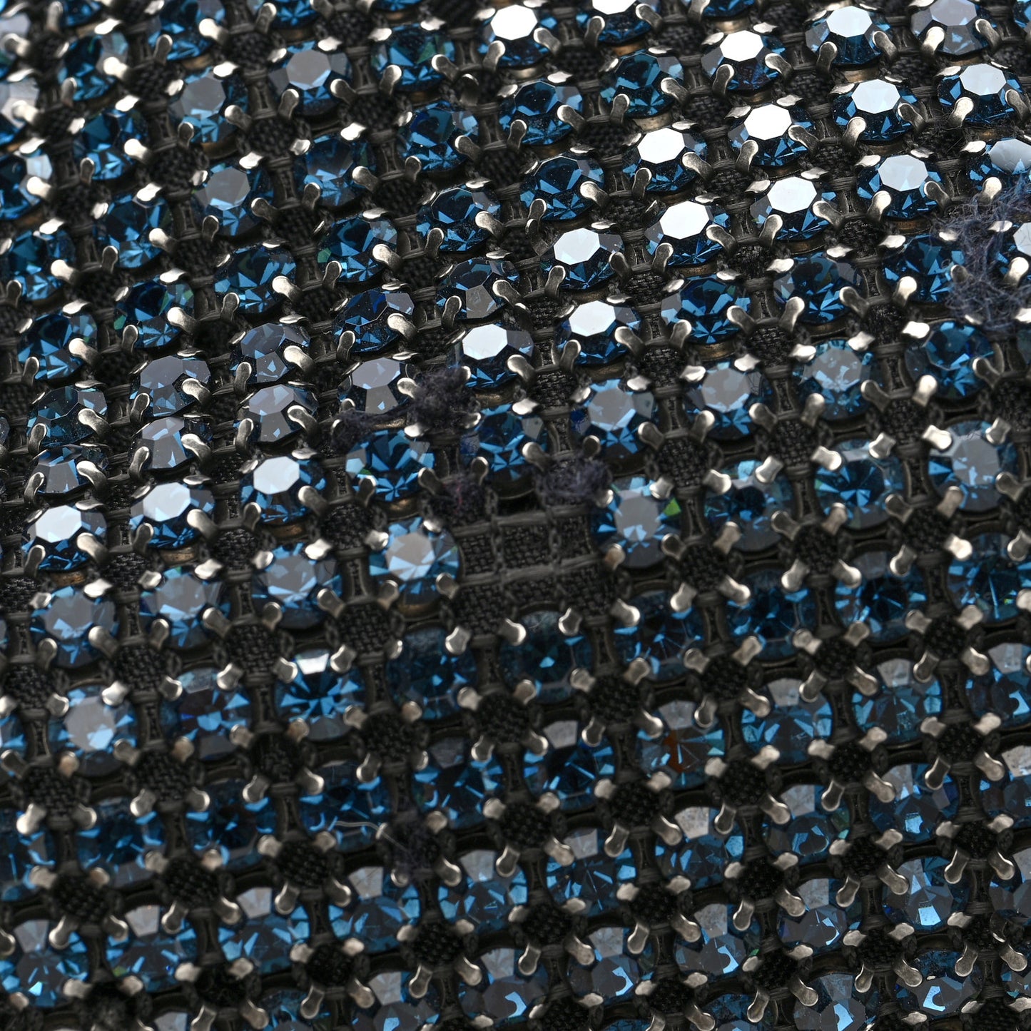 Mesh Crystal Rhinestone Mini Heiress Pouch Navy