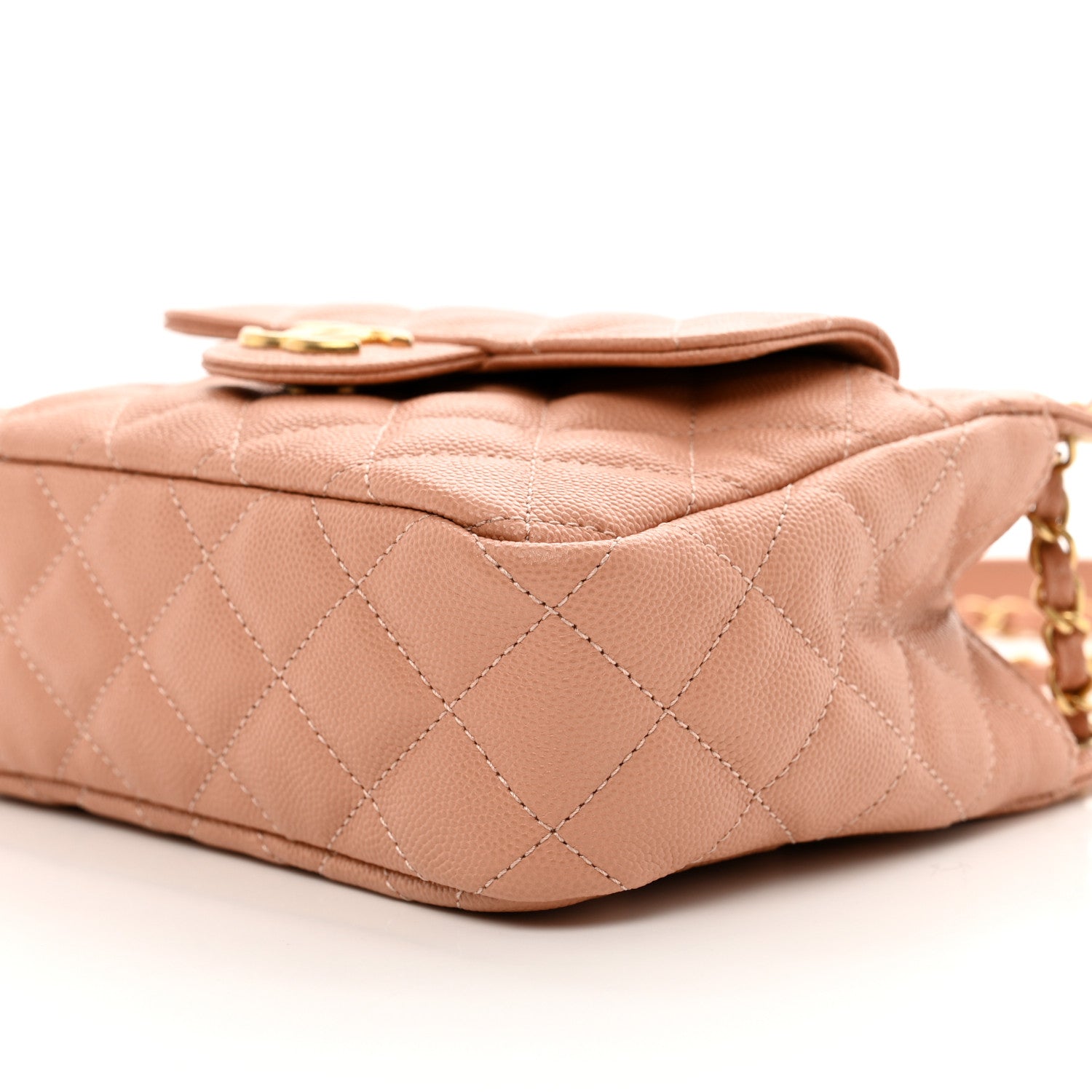Chanel Caviar Quilted Small Wavy CC Hobo Coral 10 of 11