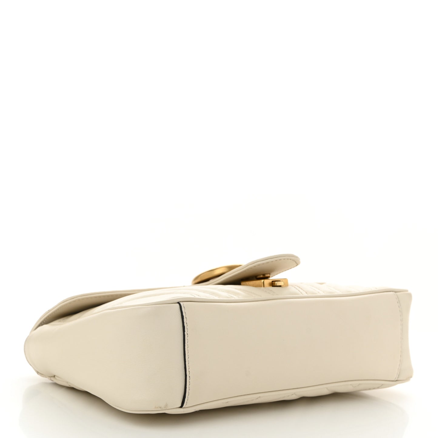 Calfskin Matelasse Small GG Marmont Shoulder Bag White