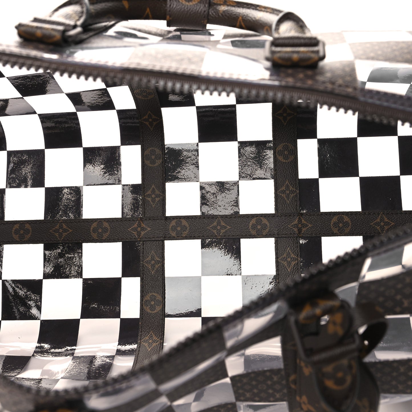 PVC Monogram Chess Keepall Bandouliere 50