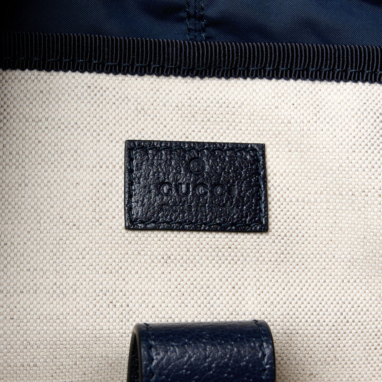 GG Supreme Monogram Medium Ophidia Double Buckle Backpack Beige Blue Black