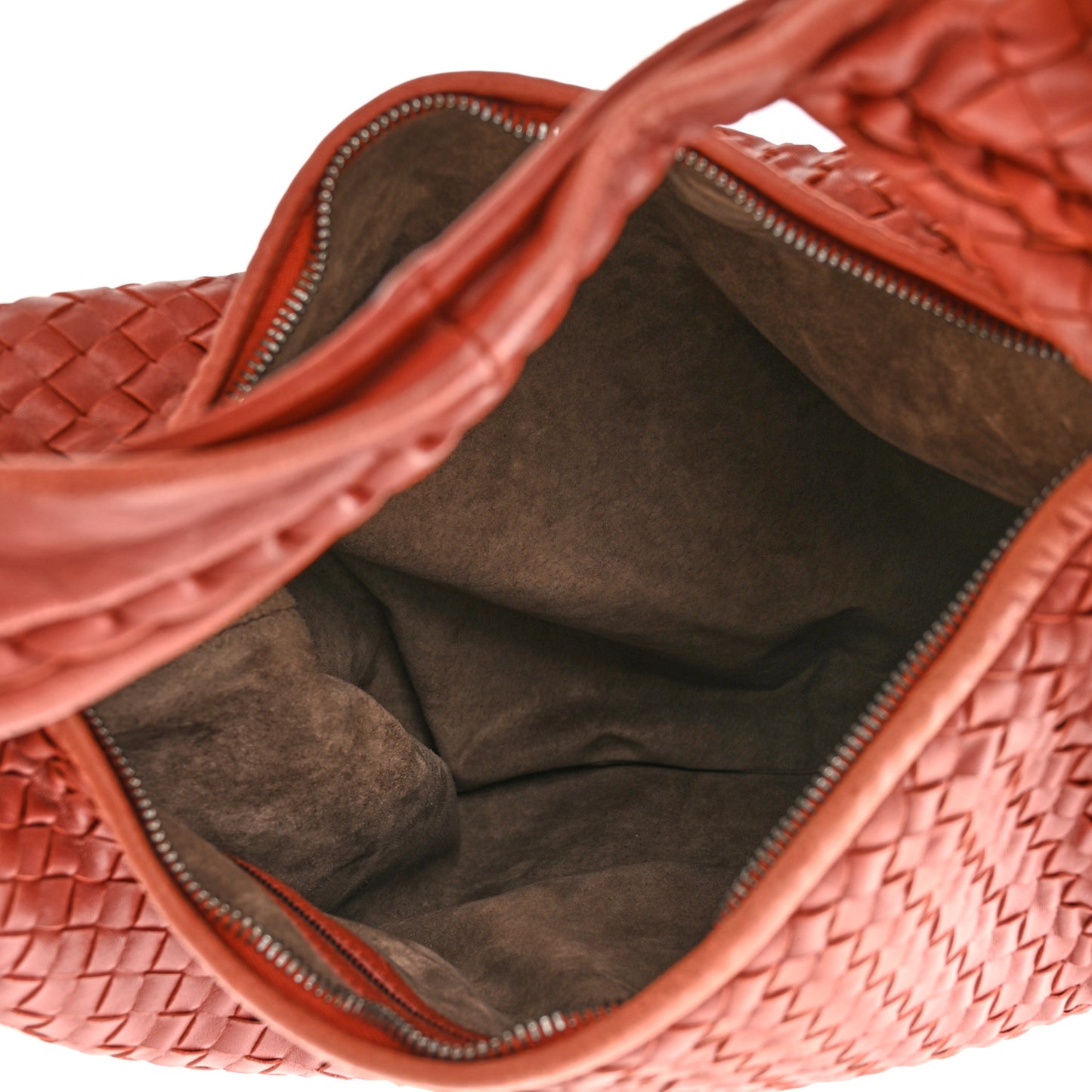 Nappa Intrecciato Large Veneta Hobo Rust