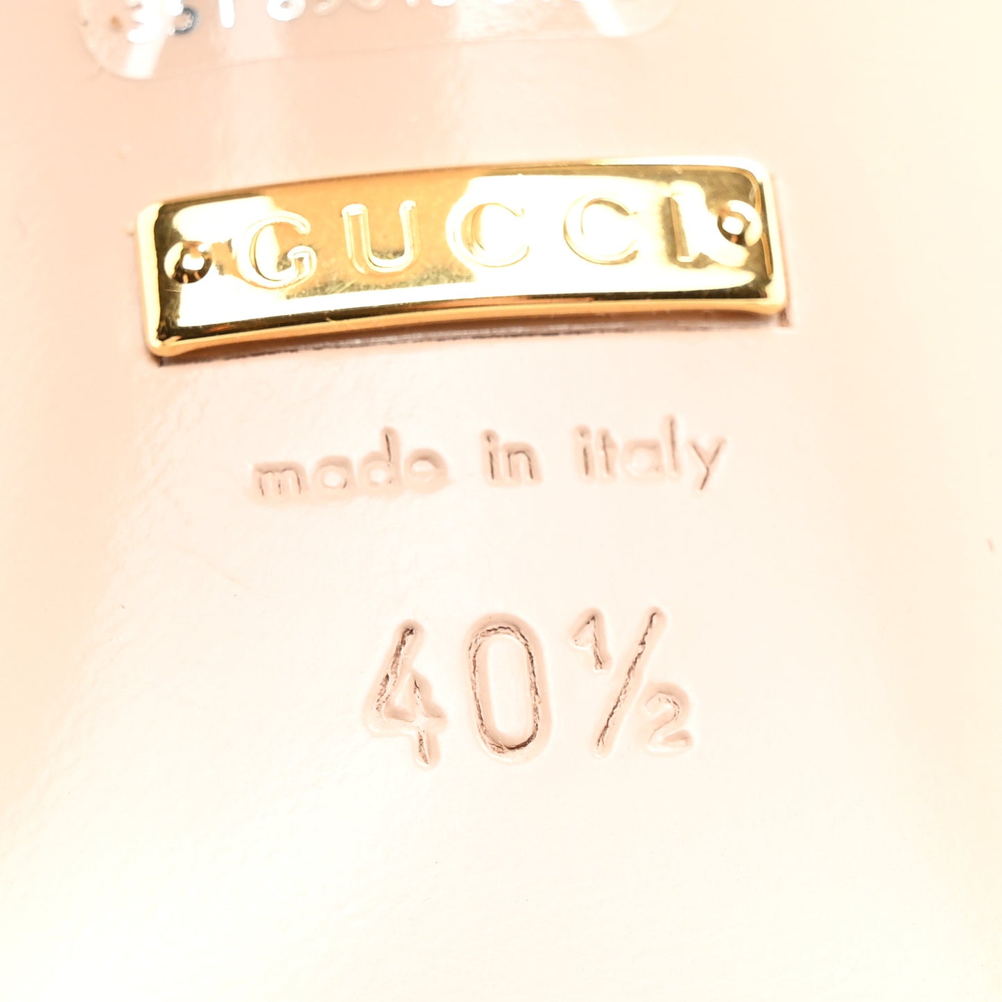 X ADIDAS Nappa Suede Monogram Jumbo GG Trefoil 75mm Slide Sandals 40.5 New Mystic White Sand