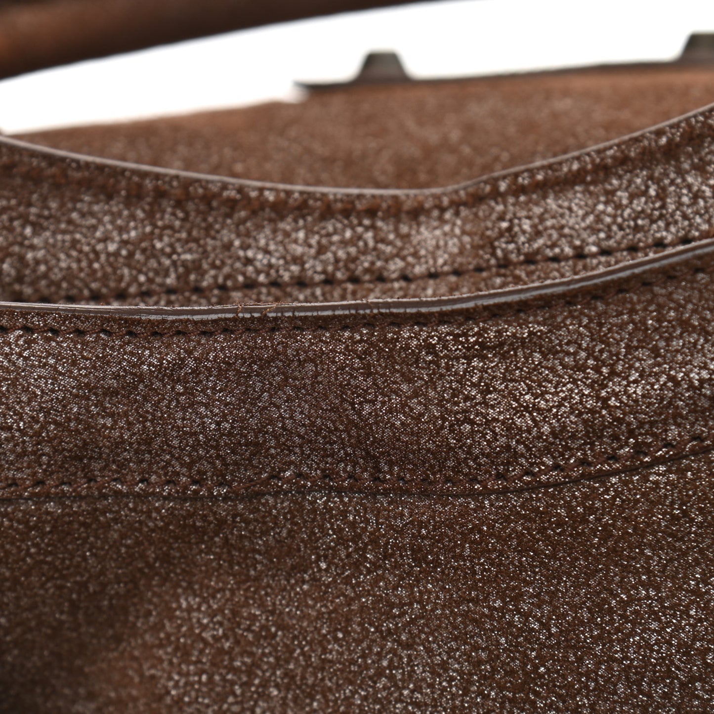 Metallic Craquele Calfskin Classic Hardware City Bronze