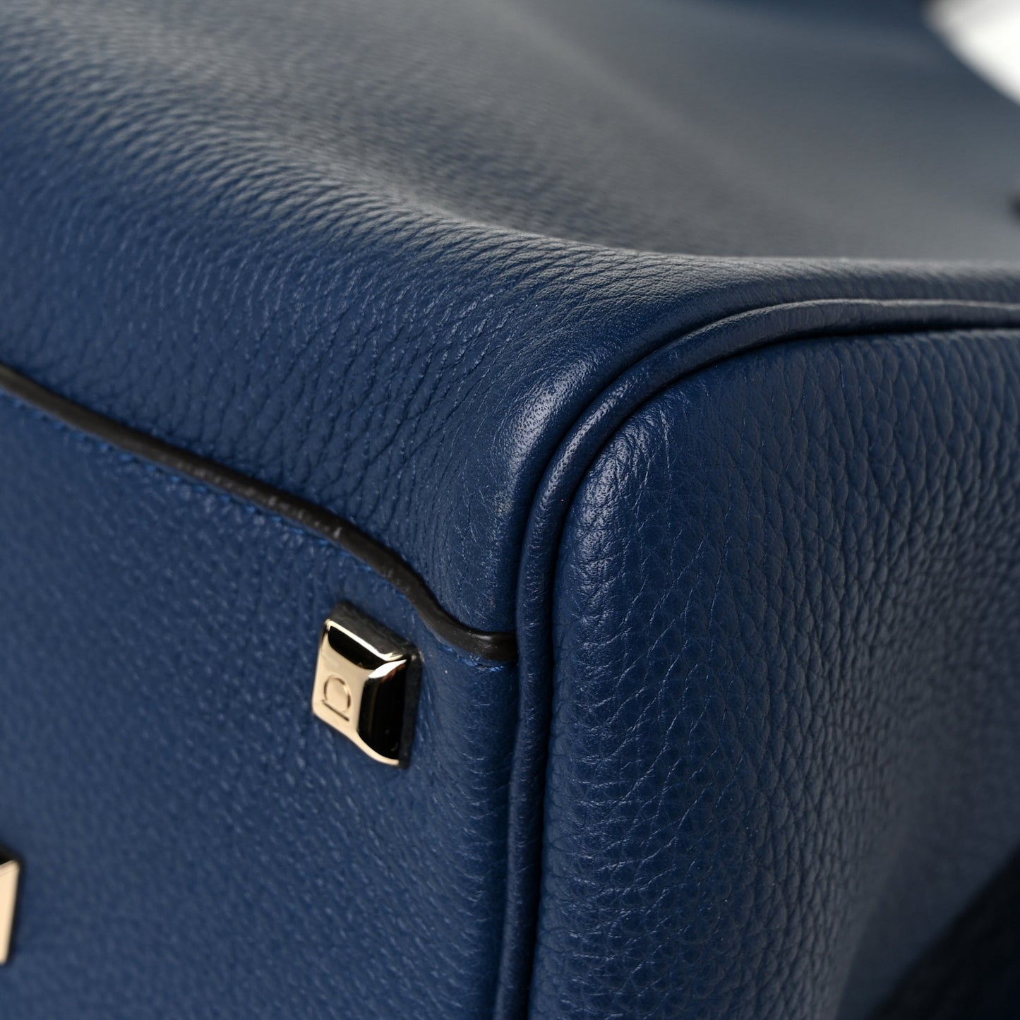 Calfskin Large Studio Top Handle Bag Navy
