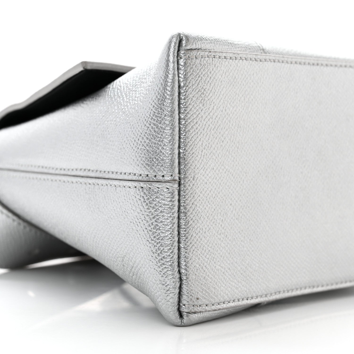 Balenciaga Metallic Soft Textured Calfskin Small Downtown Shoulder Bag Silver 8 of 10