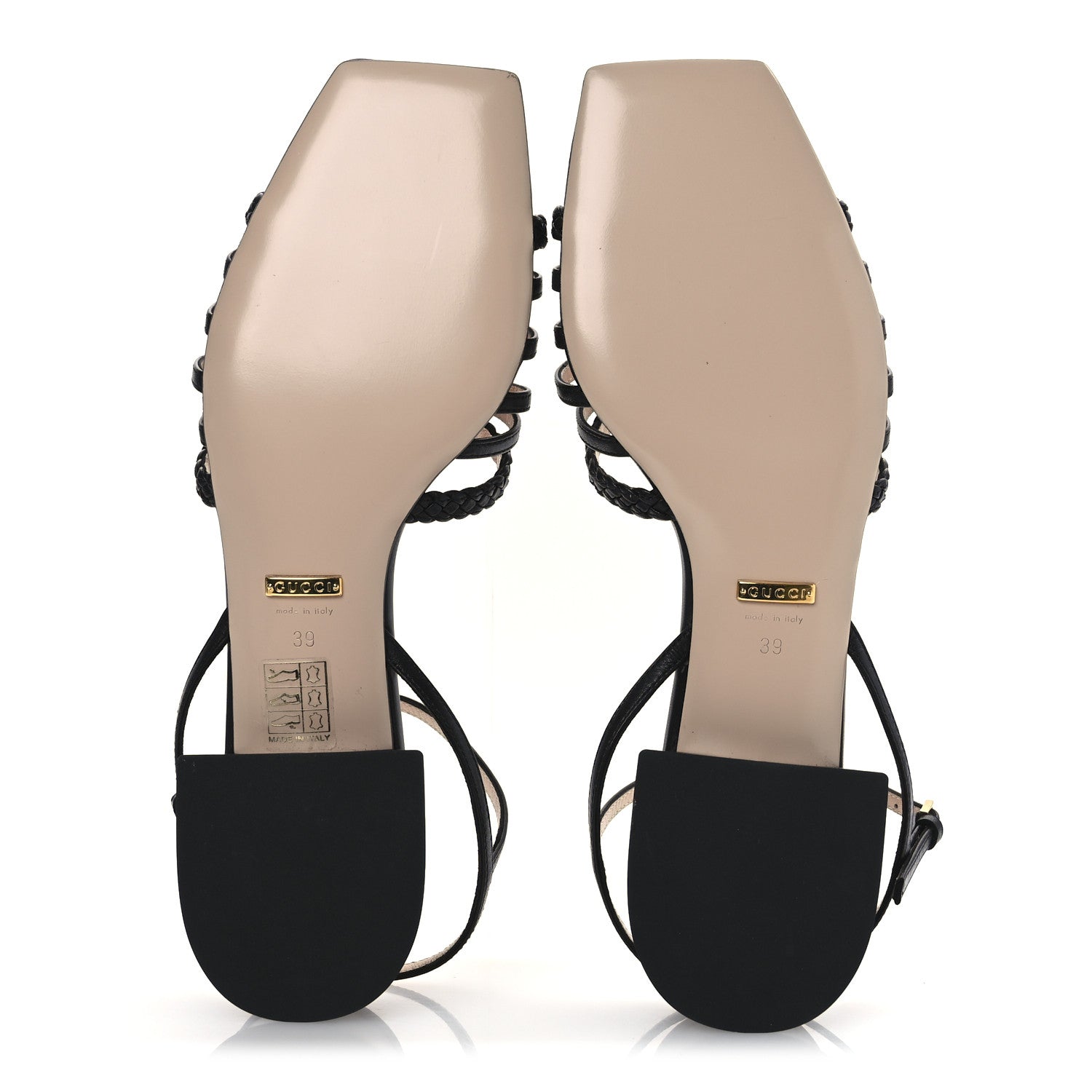 Gucci Malaga Kid Braided Ketty Horsebit Sandals 39 Black 7 of 12