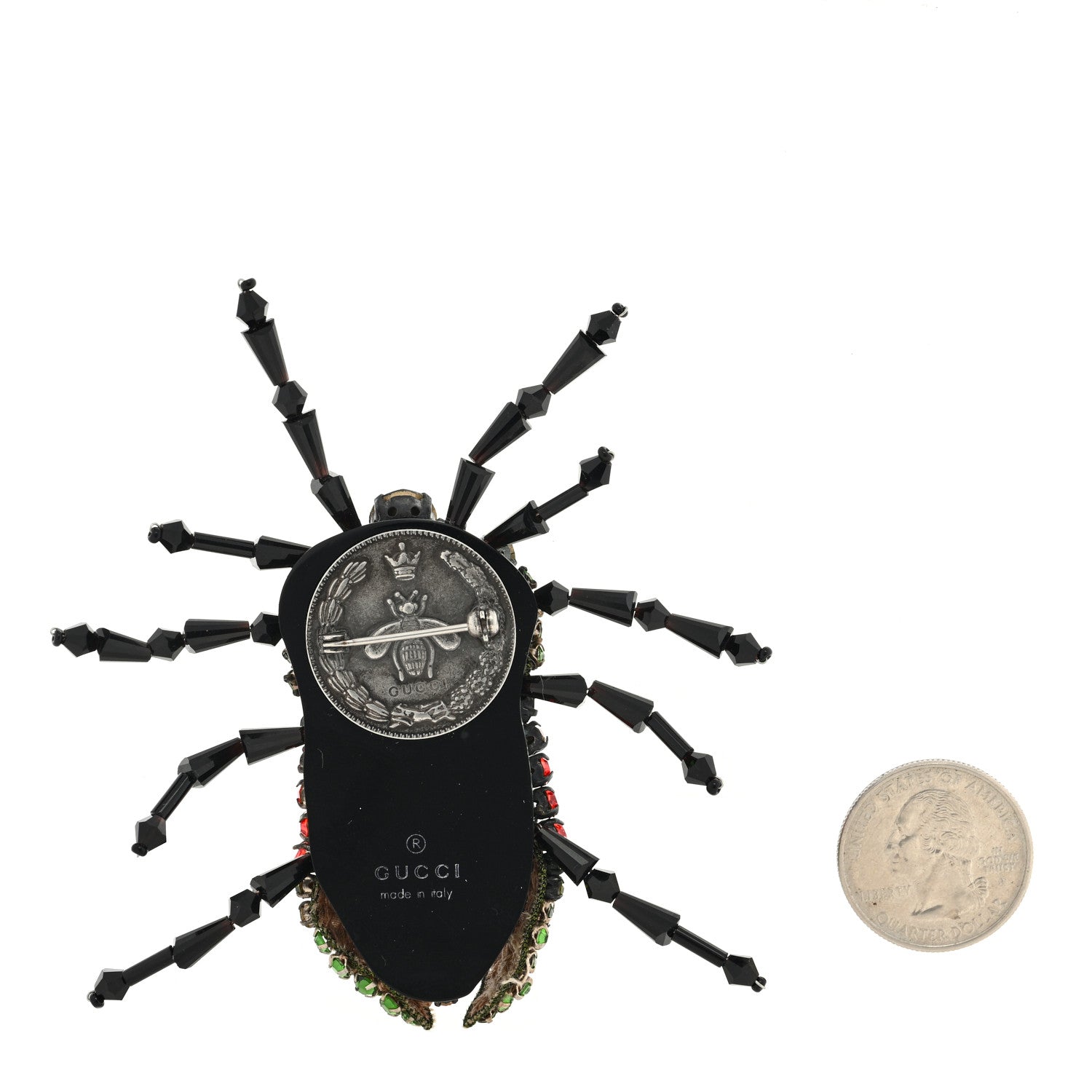 Gucci Metal Crystal Beetle Brooch Multicolor 2 of 3