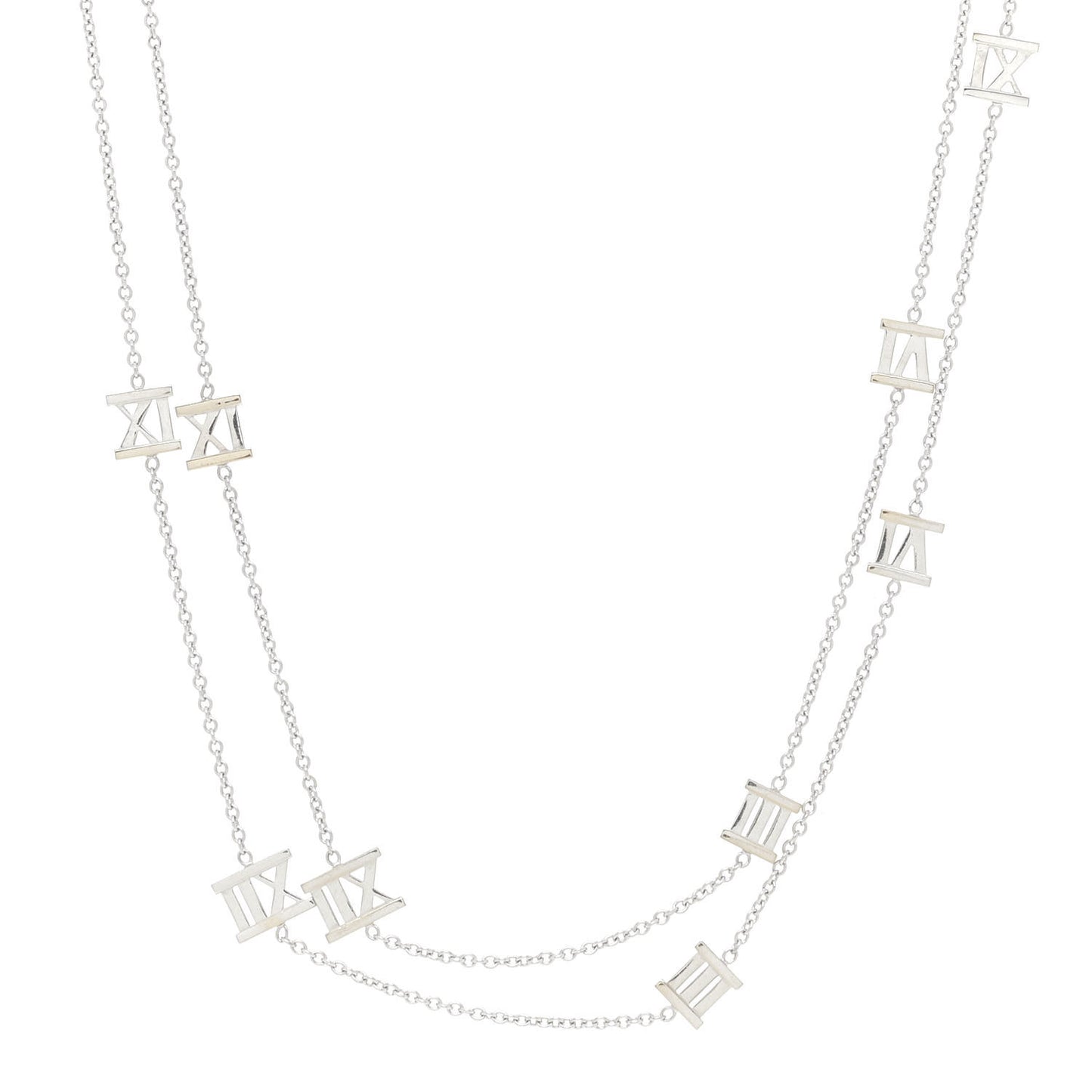 18K White Gold Atlas Station Necklace
