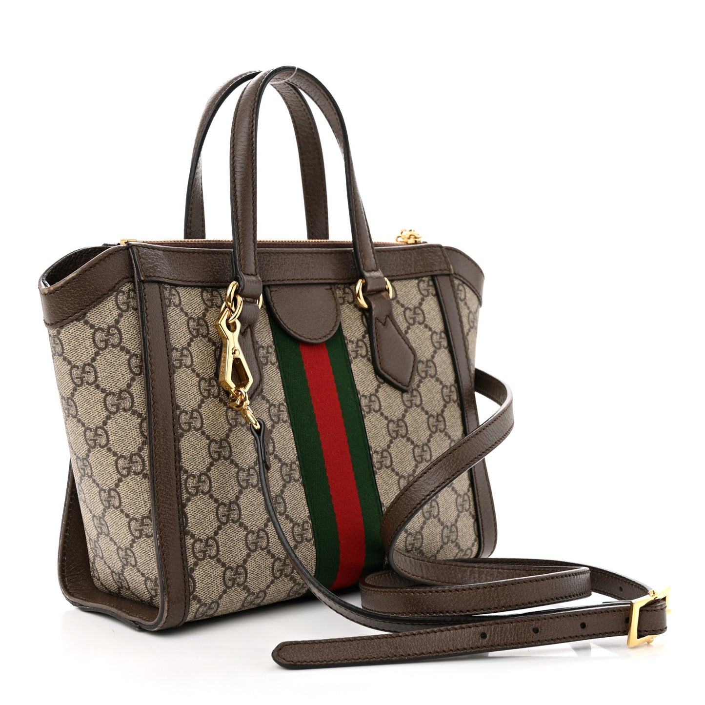 GG Supreme Monogram Small Ophidia Tote Bag Brown