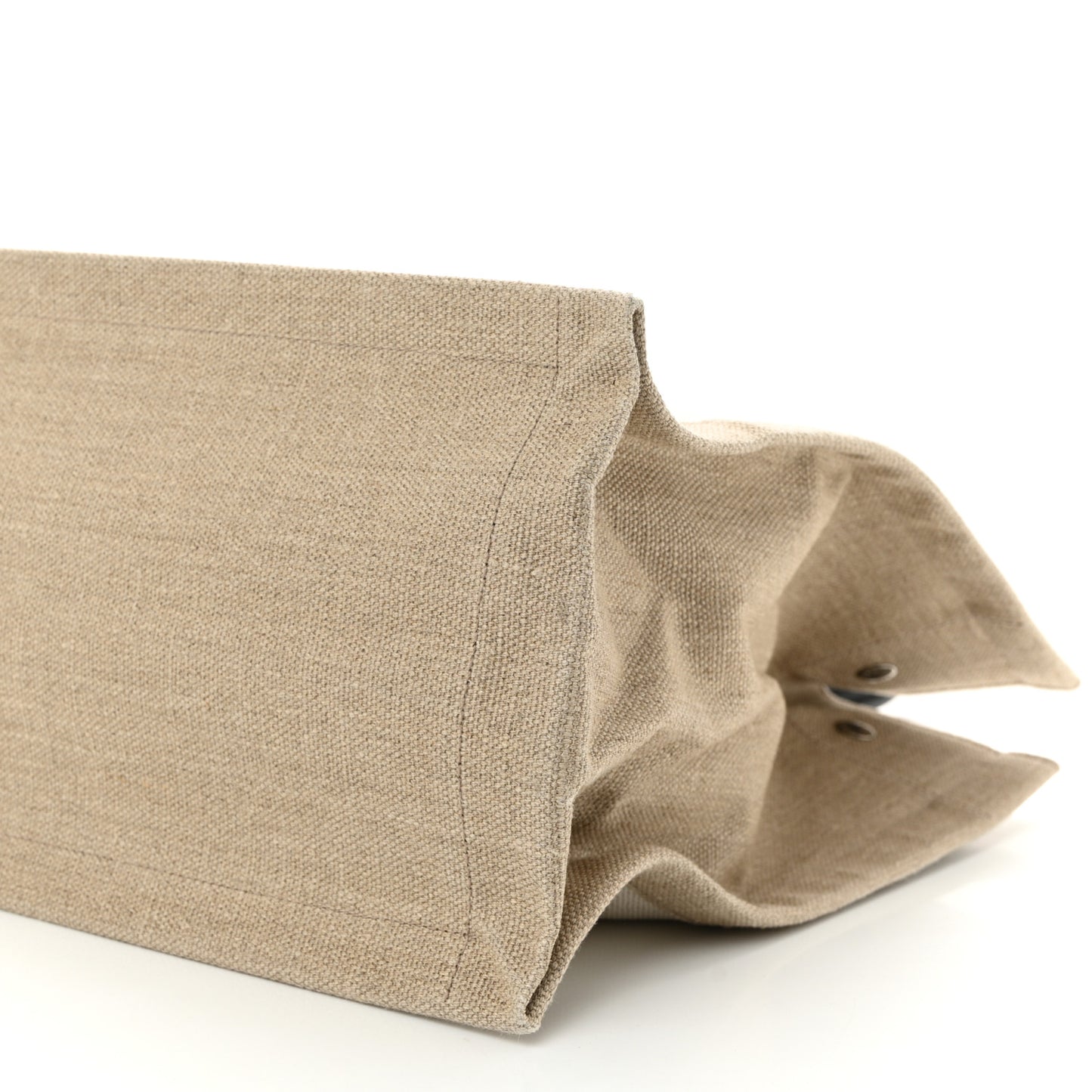 Linen Calfskin Small Rive Gauche Tote Greggio Natural