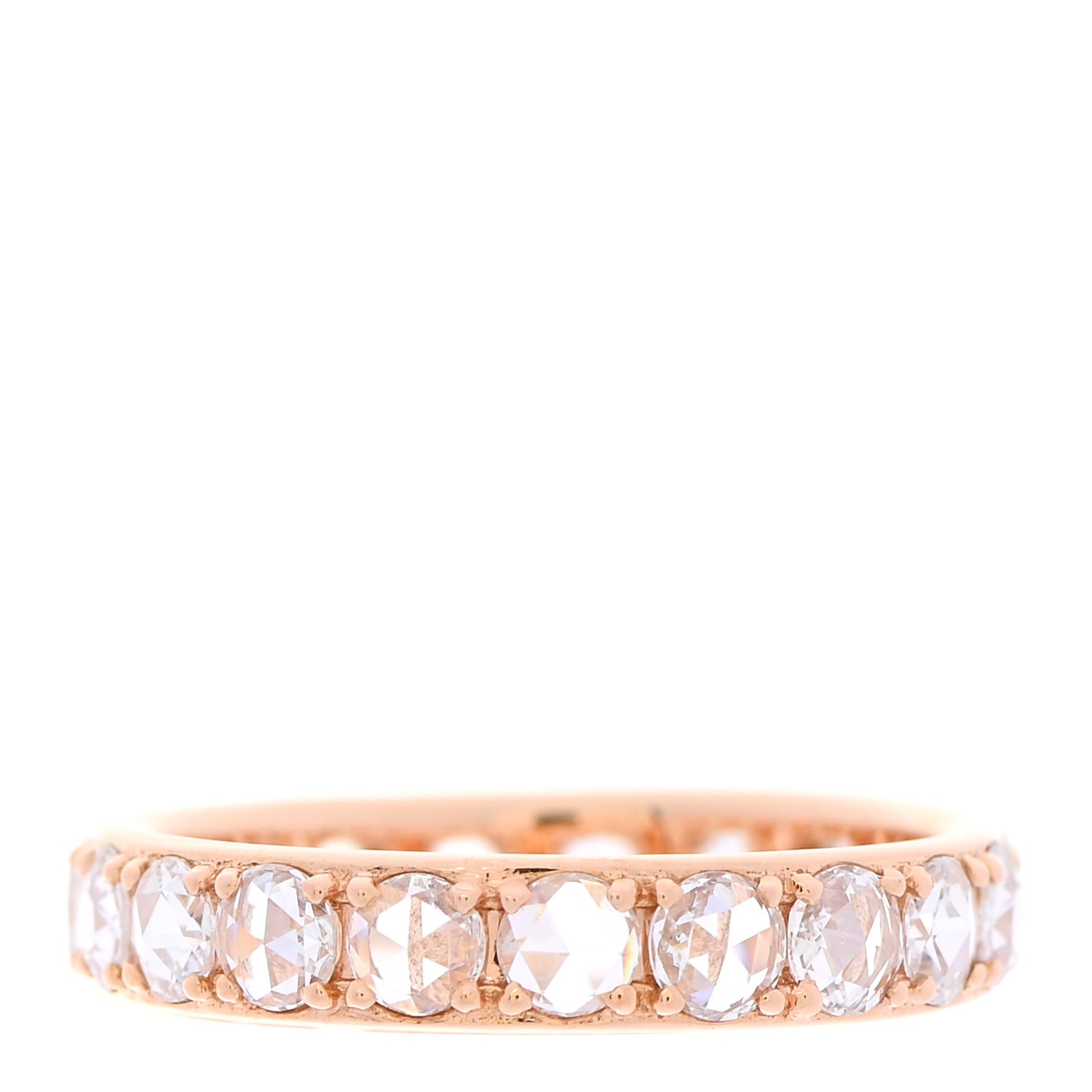 18K Rose Gold Diamond Metro Rose Cut Eternity Band Ring 51 5.75