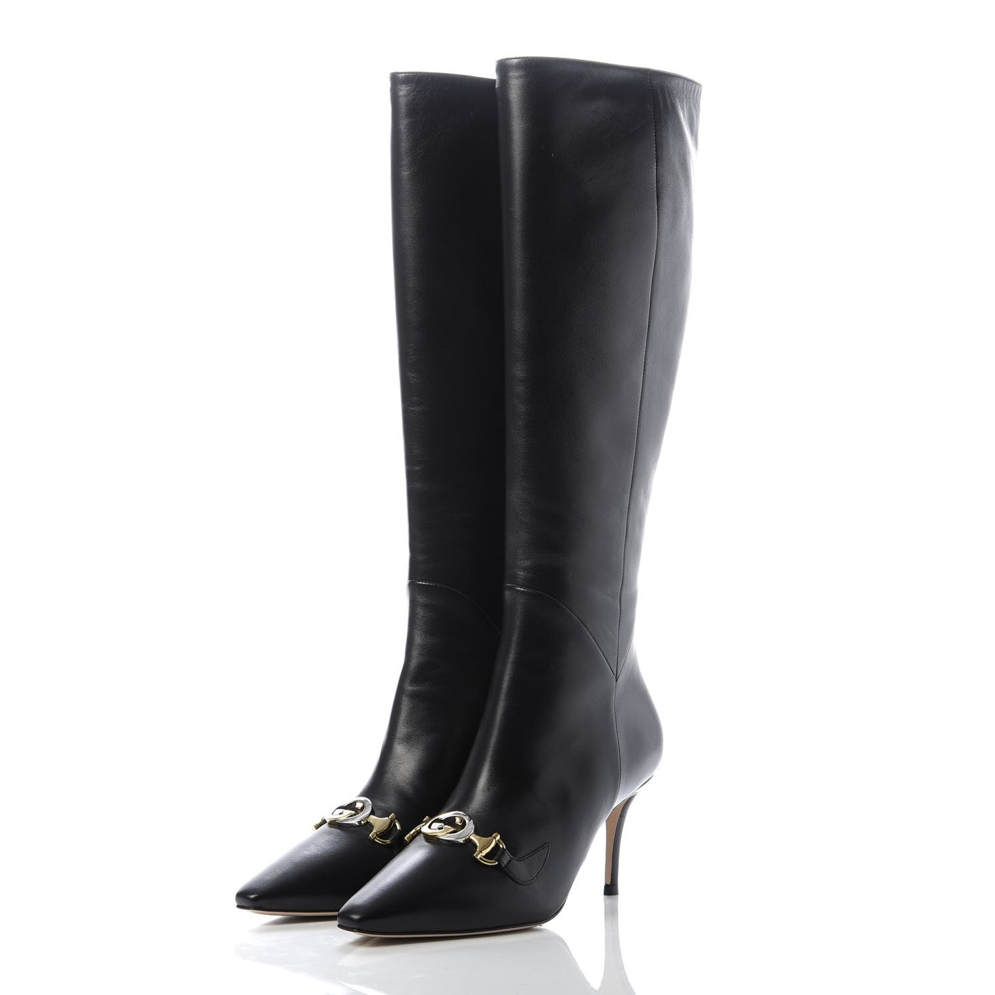Calfskin Zumi Knee High Boots 37 Black