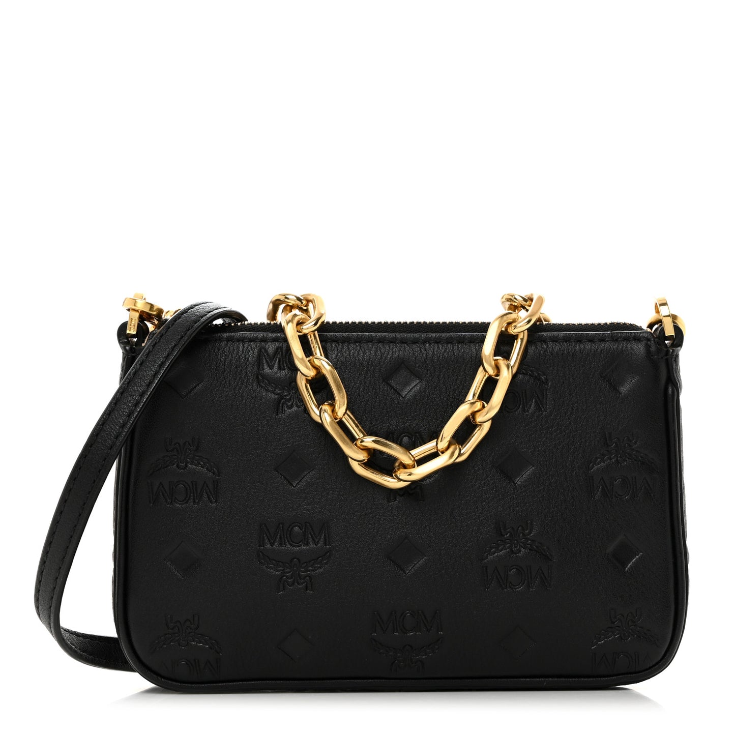 Calfskin Monogram Mini Aren Pouch Black