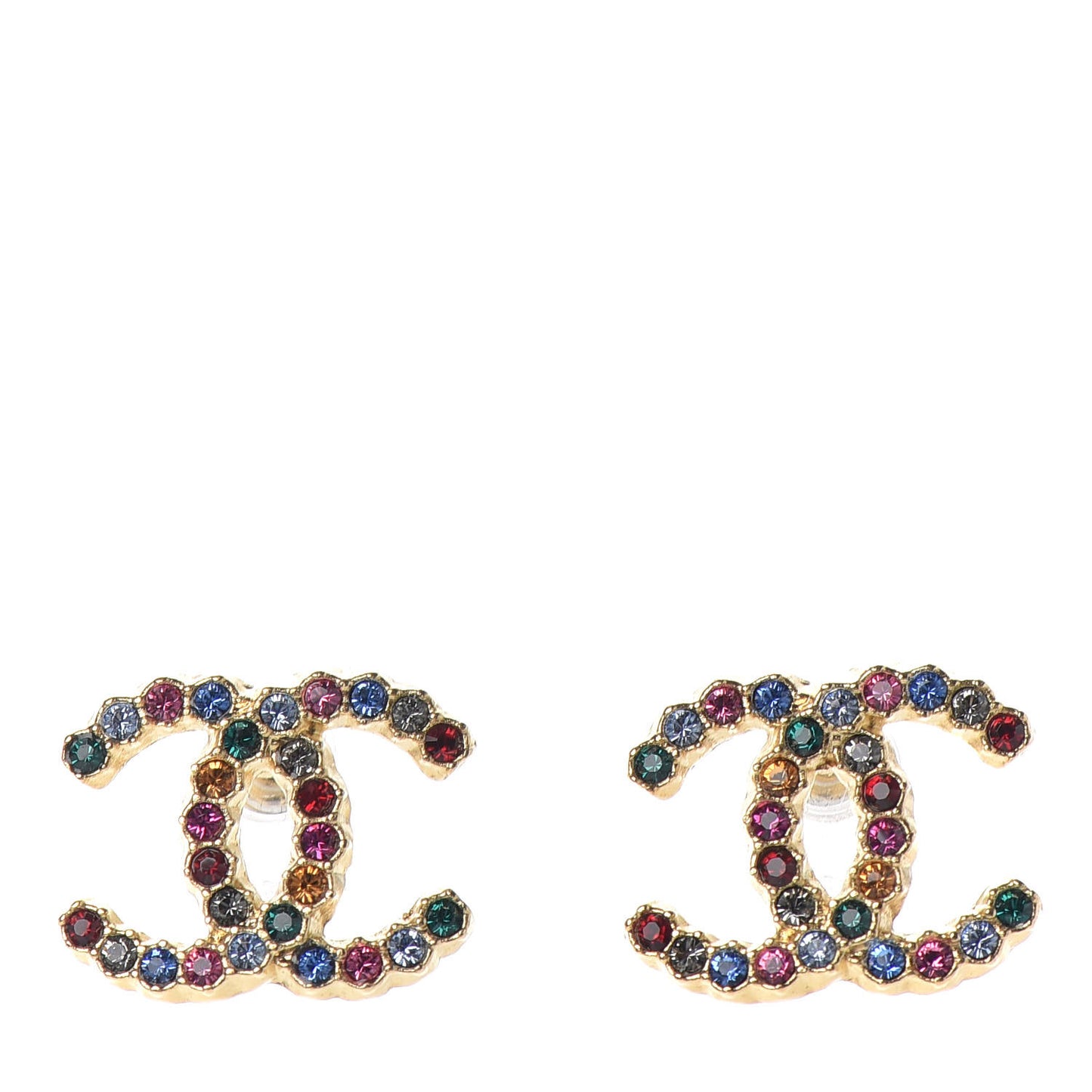 Crystal Over The Rainbow CC Earrings Gold Multicolor