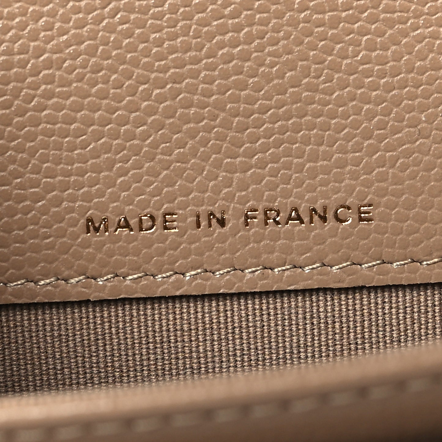 Caviar Quilted Flap Card Holder Wallet Dark Beige