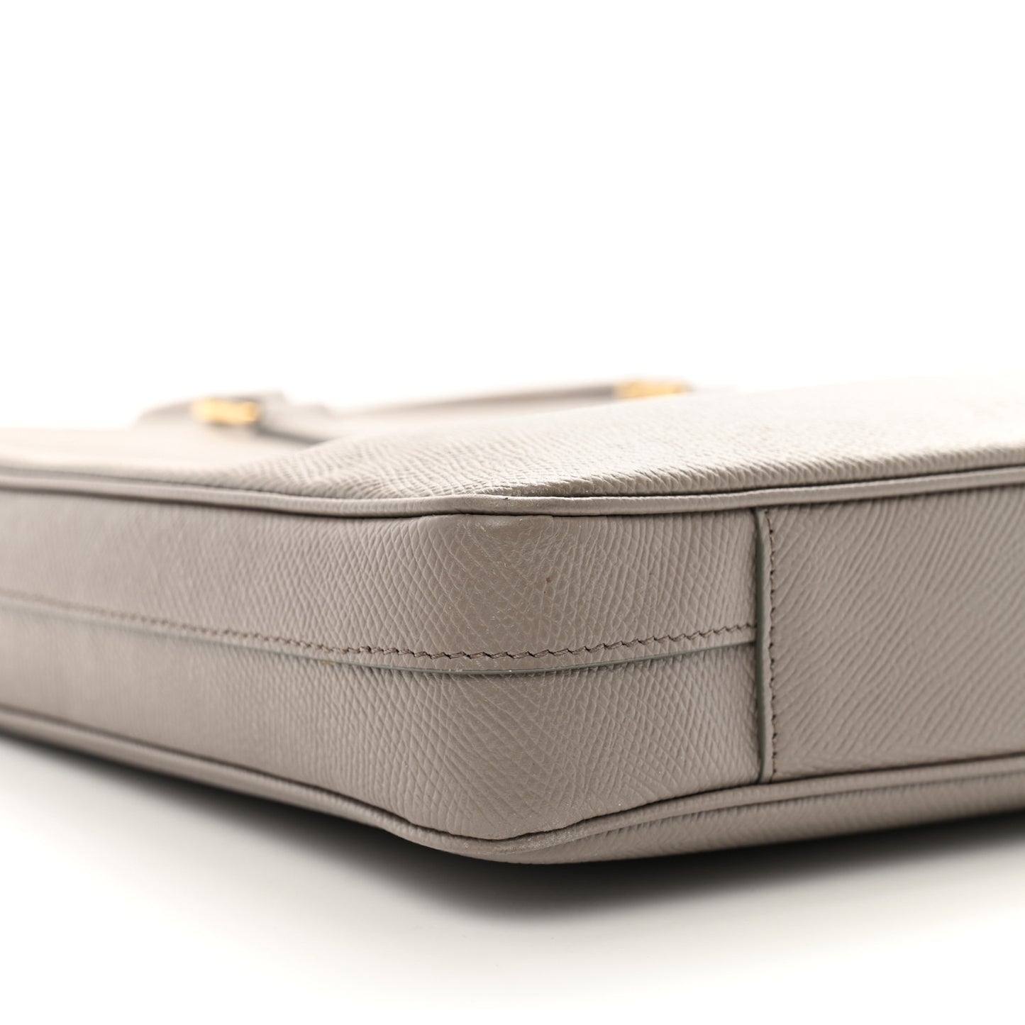 Grained Calfskin Medium Briefcase Pebble