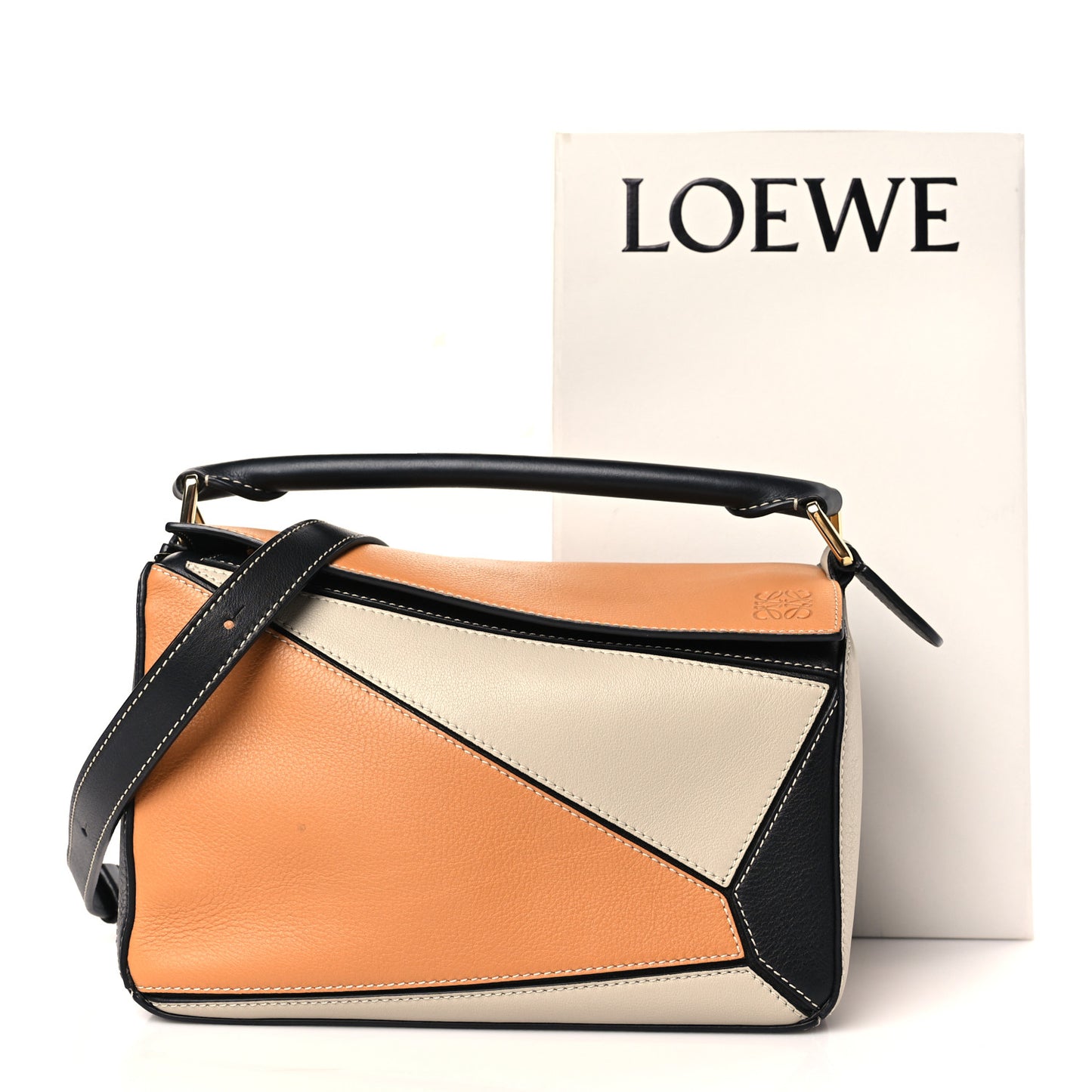 Calfskin Small Puzzle Bag Amber Light Oat