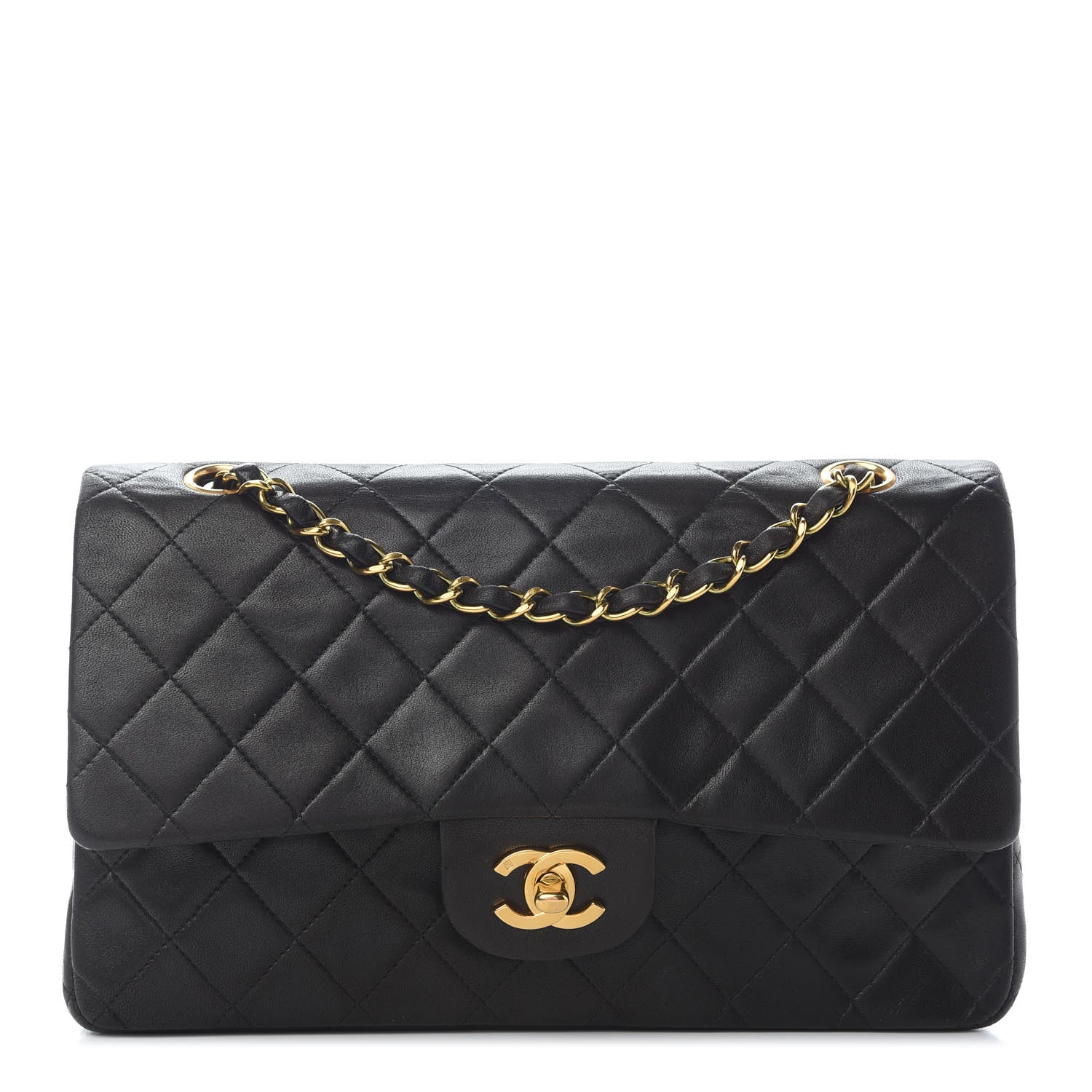 Chanel Lambskin Quilted Medium Double Flap Black 1 of 10