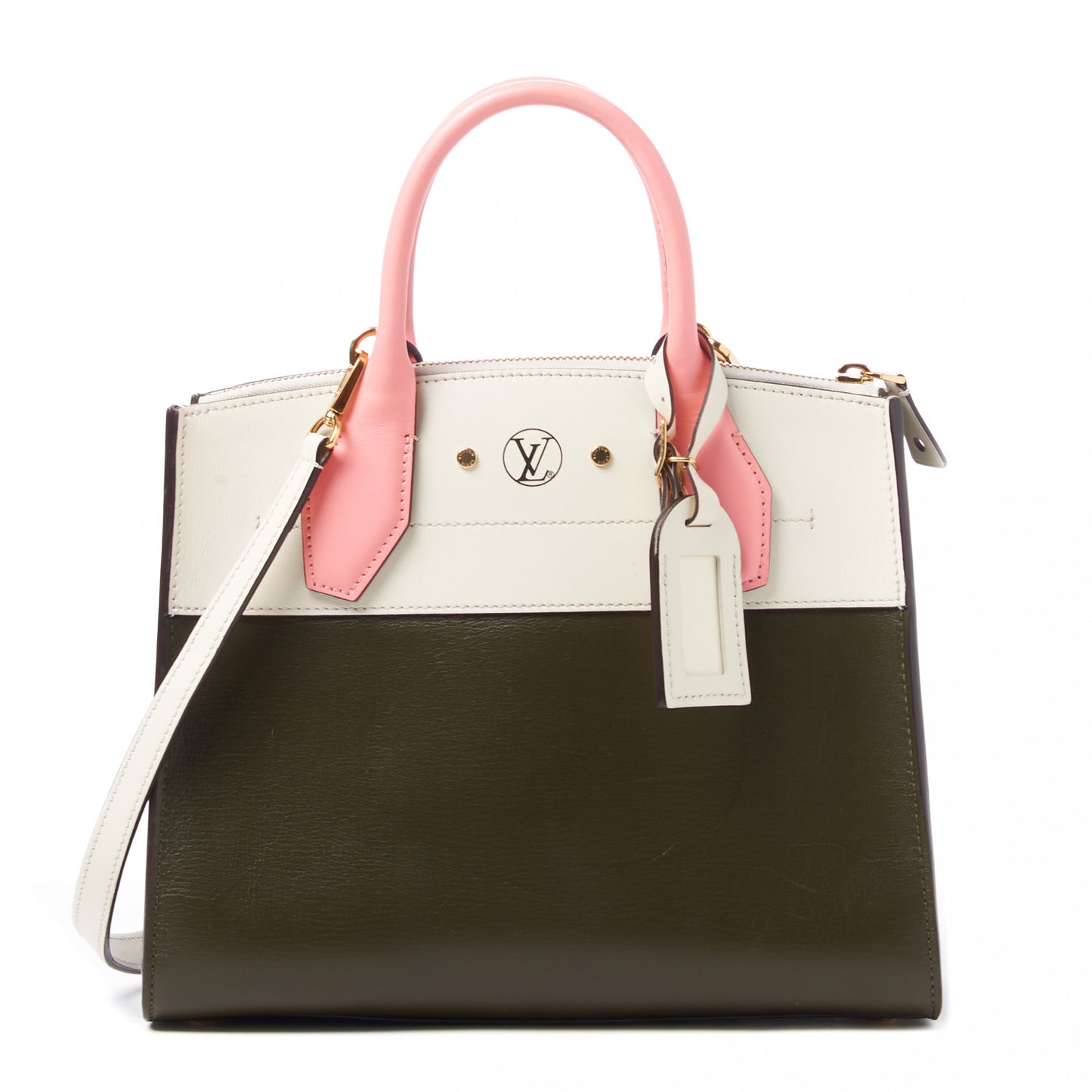 Calfskin City Steamer PM Kaki White Magnolia