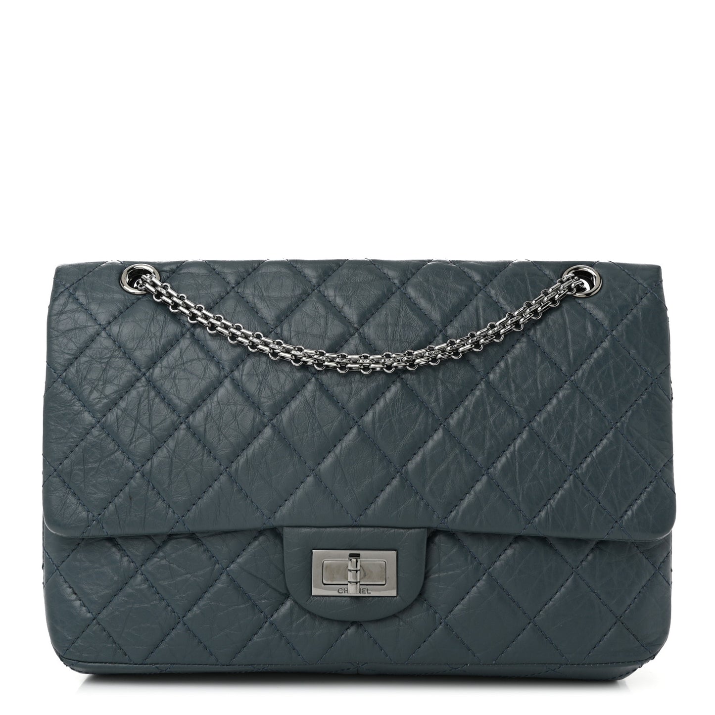 Aged Calfskin Quilted 2.55 Reissue 226 Flap Dark Blue