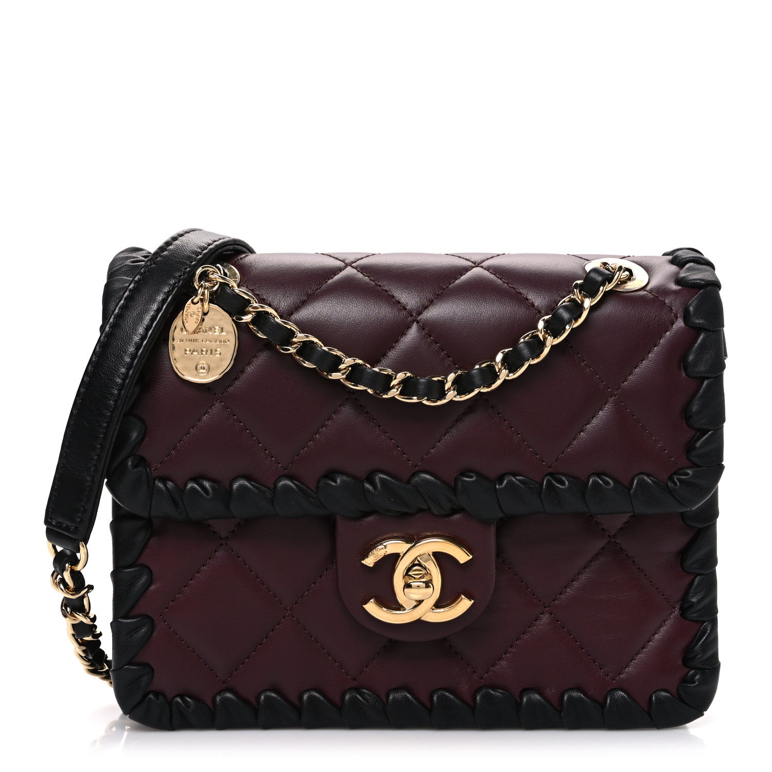 Chanel Lambskin Calfskin Braided Mini My Own Frame Flap Dark