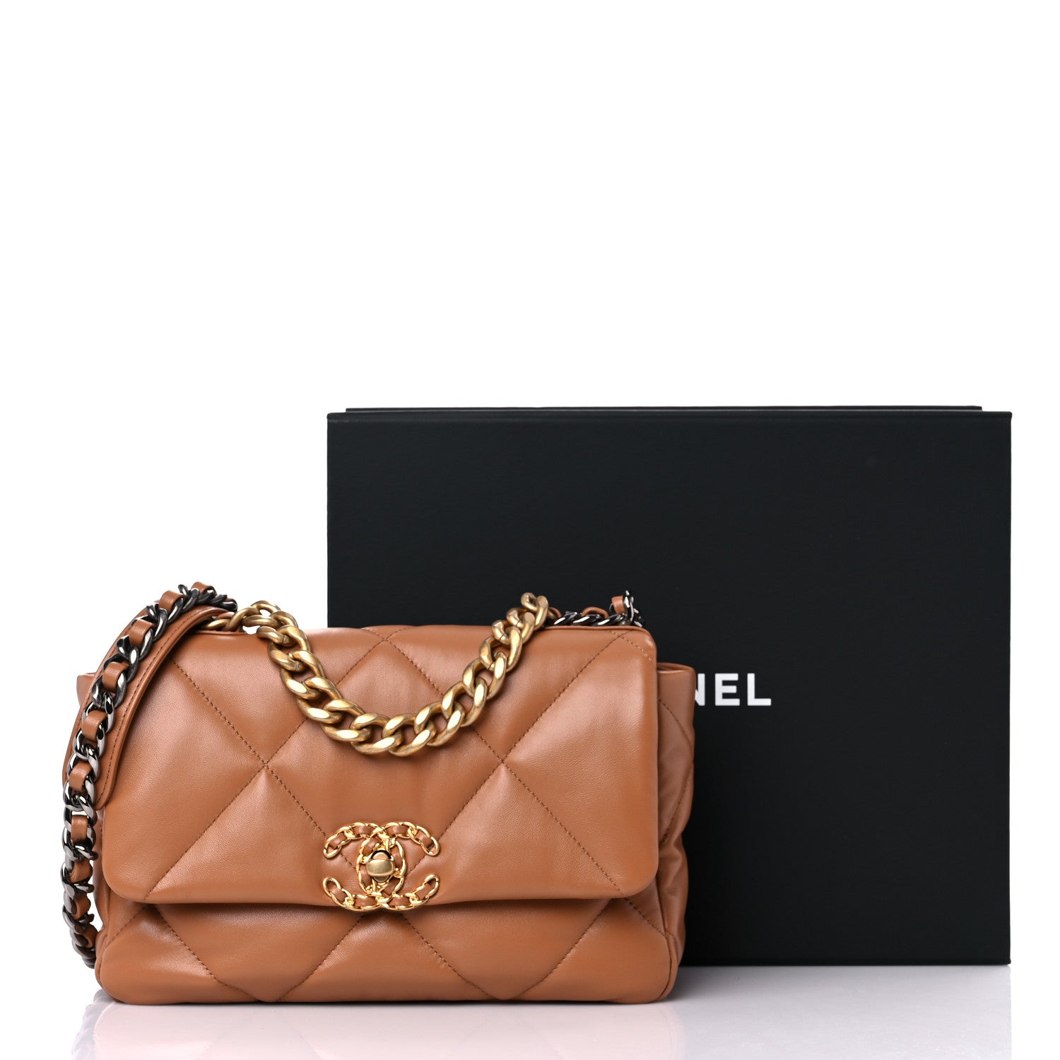 Chanel Lambskin Quilted Medium Chanel 19 Flap Brown 10 of 10
