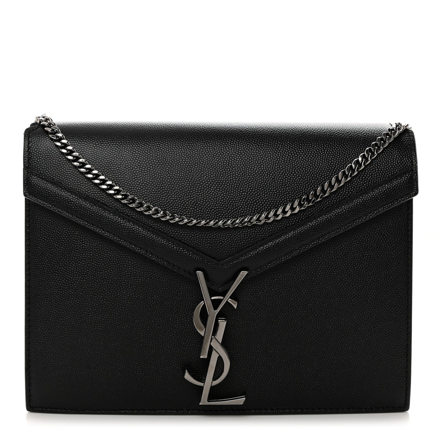 Saint Laurent Grain De Poudre Monogram Cassandra Clasp Bag Black 1 of 11