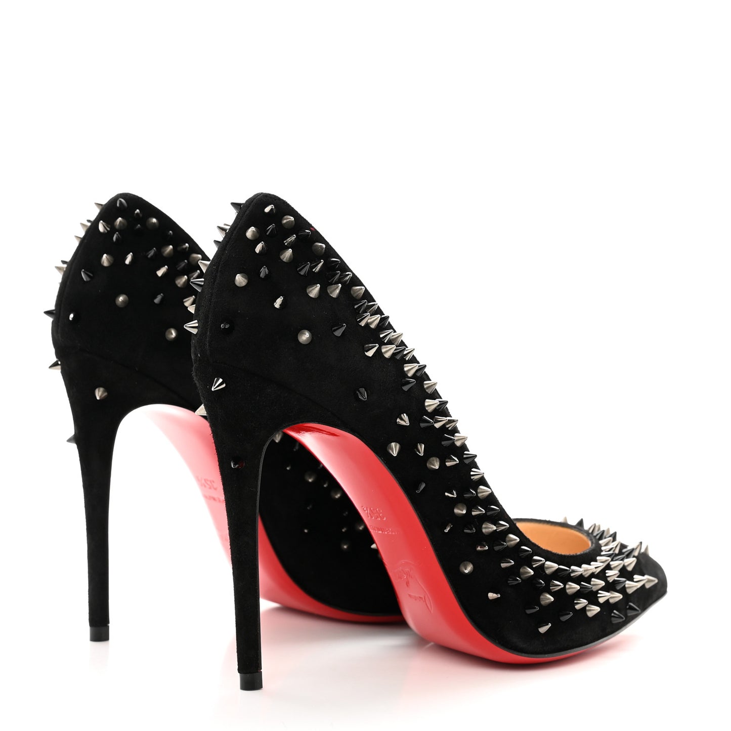 Veau Velours Studded Escarpic 100 Pumps 35.5 Black