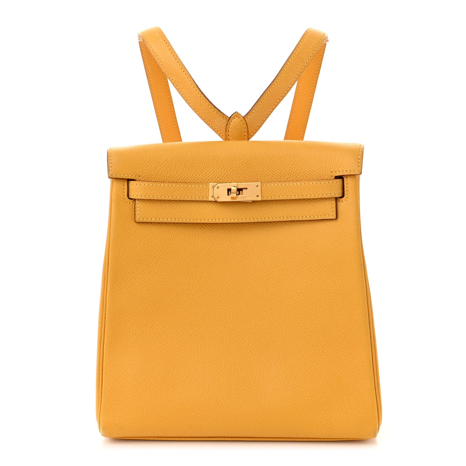 ‼️Hermes Kelly backpack Pre-loved Kelly A Dos Backpack Ostrich in Saffron - £5,700 main image 4