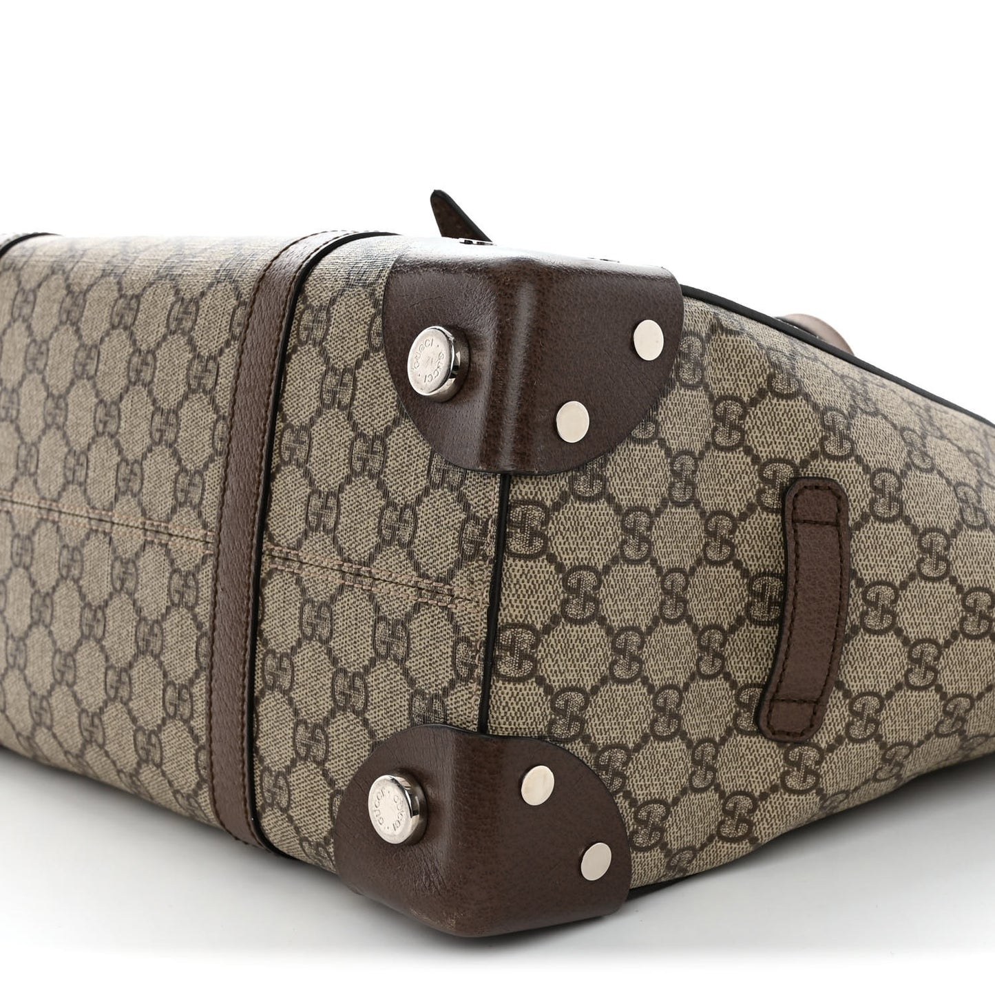 GG Supreme Monogram Textured Dollar Calfskin Medium Detail Tote Beige Ebony New Acero
