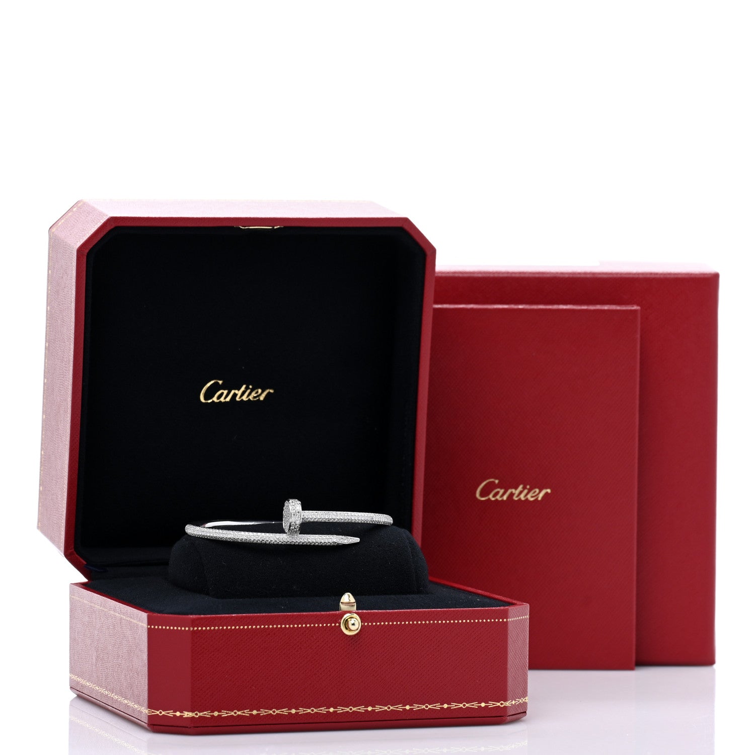 Cartier 18K White Gold Diamond Juste Un Clou Paved Bracelet 17 4 of 4