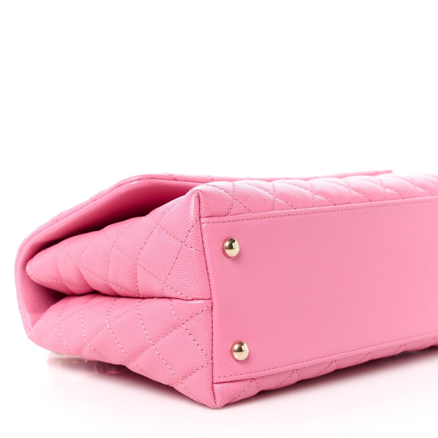 Caviar Lizard Embossed Quilted Small Coco Handle Flap Pink