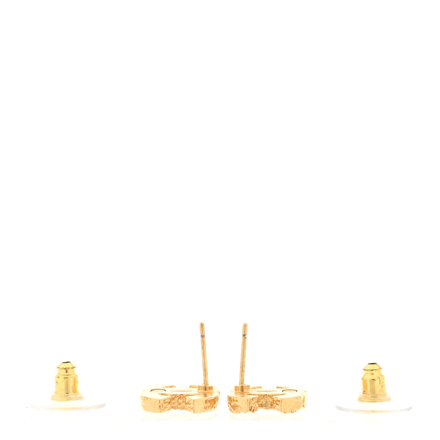 Metal Enamel CC Earrings Pink Gold
