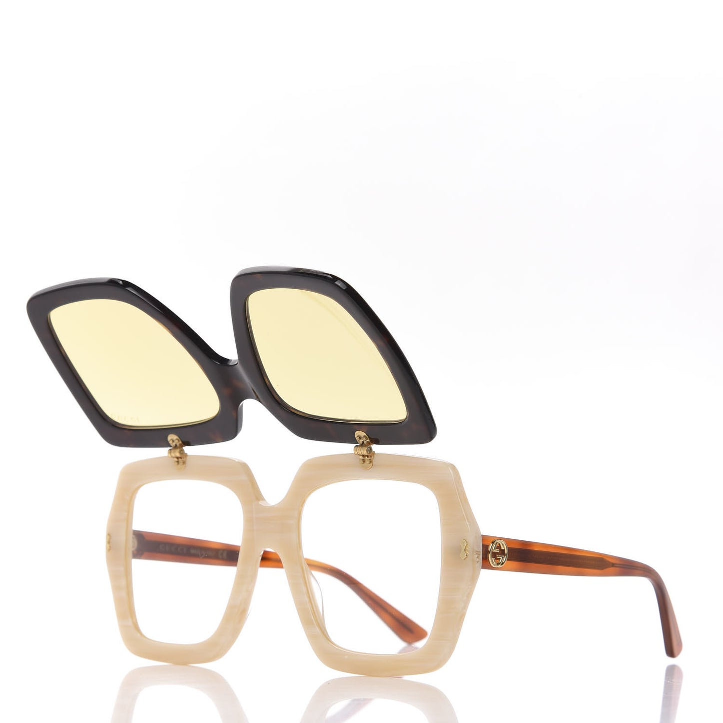 Acetate Oversized Flip Up Sunglasses GG0088S Tortoise