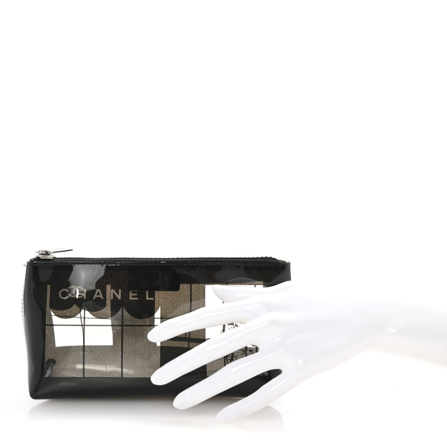 Vinyl Coco Window Cosmetic Pouch Black