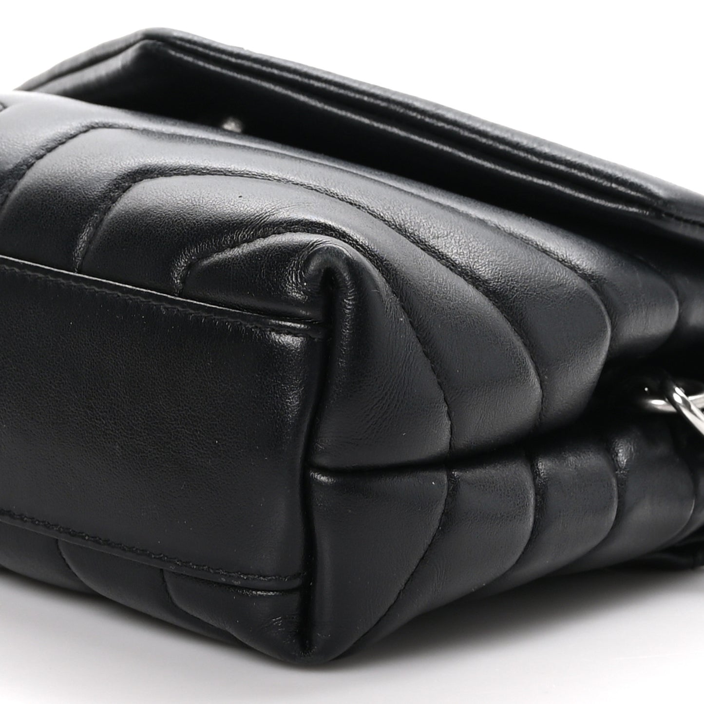 Calfskin Y Quilted Monogram Toy Loulou Crossbody Bag Black