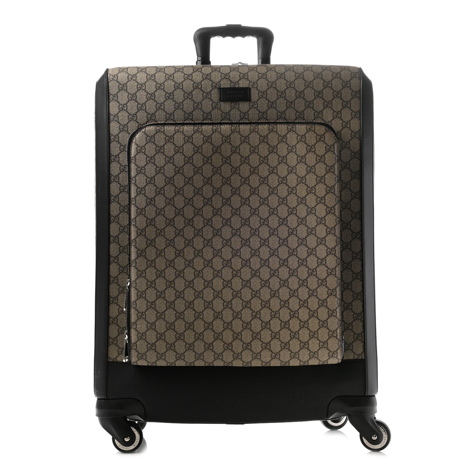 Gucci GG Supreme Monogram Four Wheel Suitcase Black 1 of 11