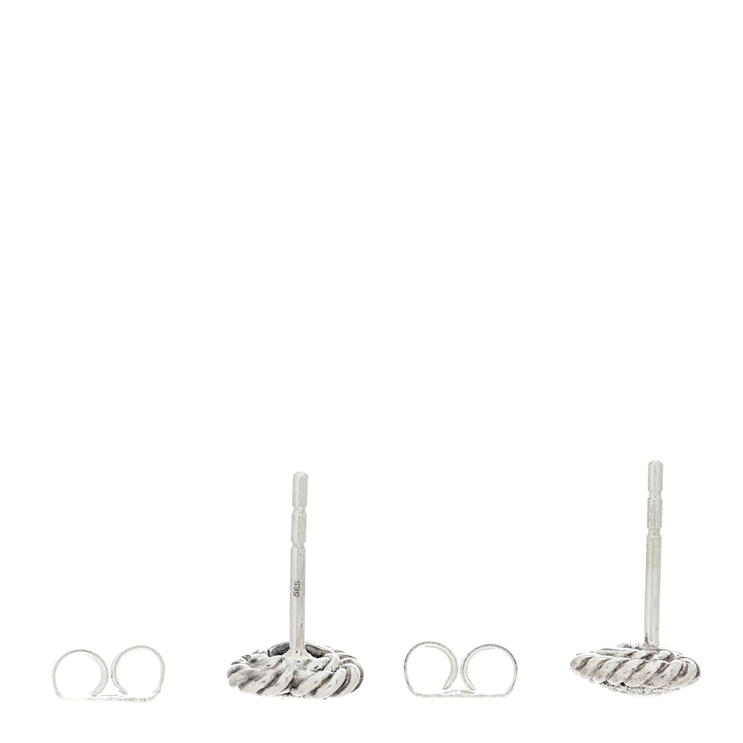 David Yurman Sterling Silver Diamond Petite Pave Heart Earrings 6 of 6
