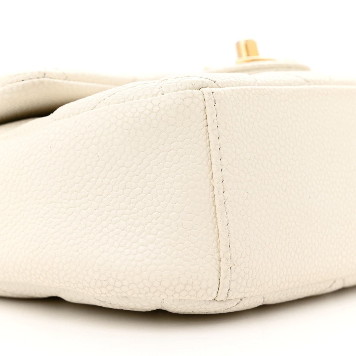 Caviar Quilted Mini Chain Soul Flap White