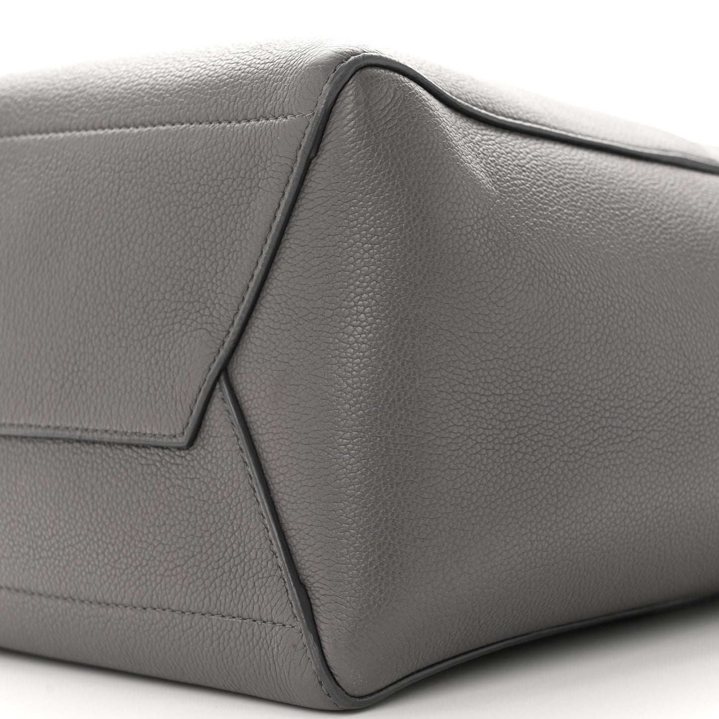 Soft Grained Calfskin Sangle Bucket Bag Grey